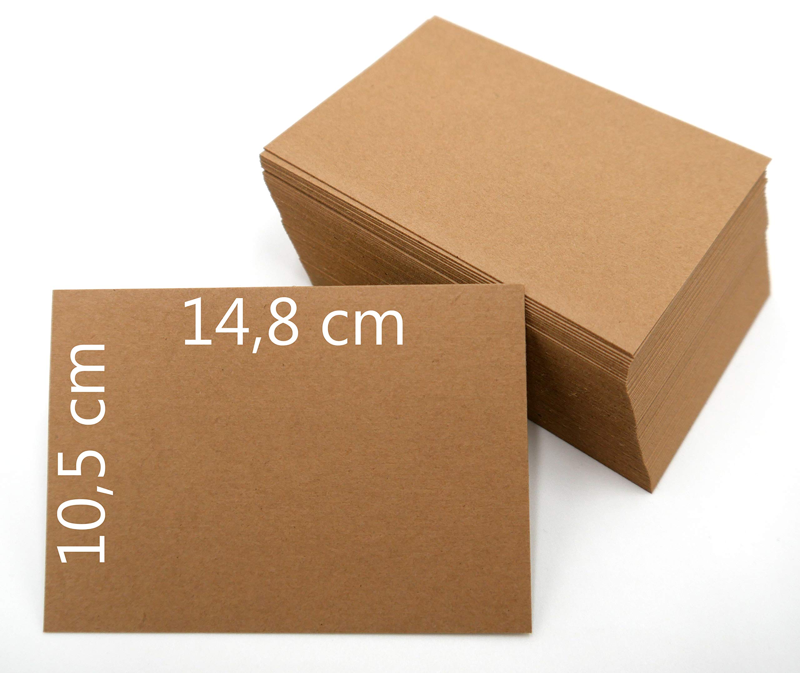 DIN A6 Blanko Kraftpapier Postkarten Karteikarten Set braun zum Selbstgestalten 225 & 300g/m² Bastelkarton (500 Blatt 225g/m²)