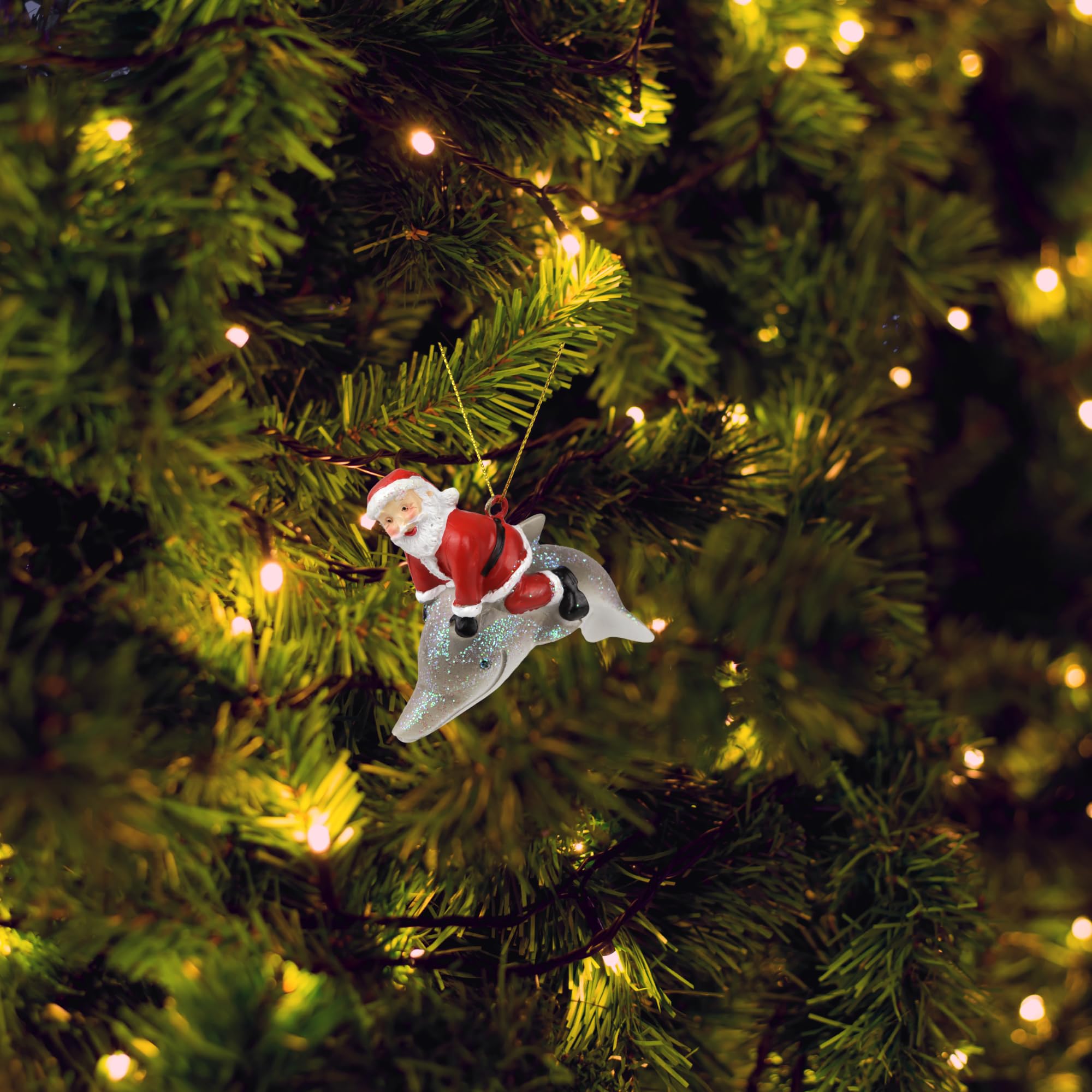 Amazon.com: Needzo Jolly Santa Riding Gray Dolphin Christmas