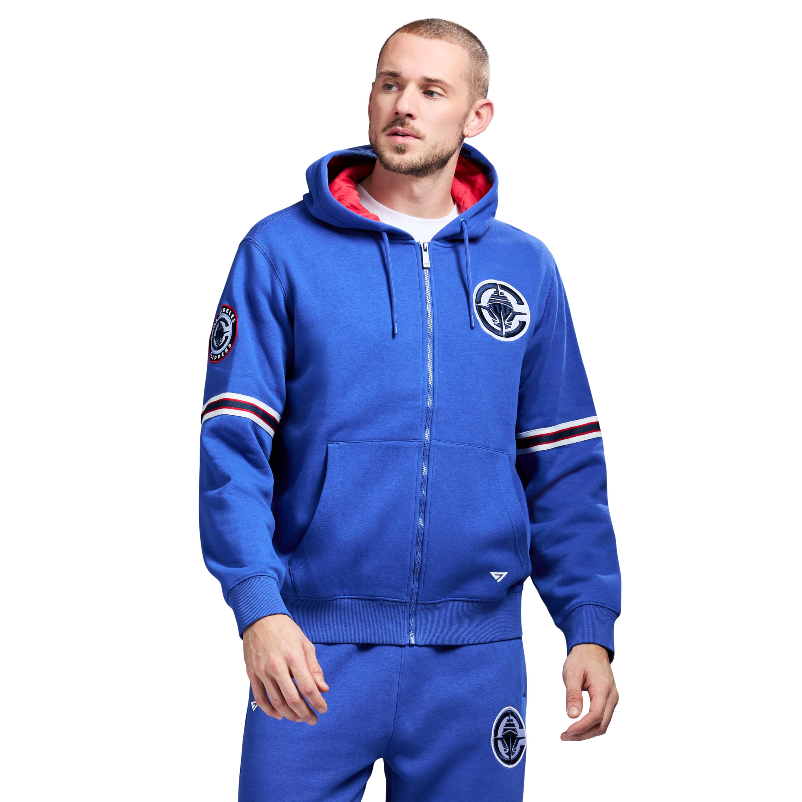 GAME 7 NBA Officially Licensed Men's Long Sleeve Zip Up Hooded Fleece Sweatshirt