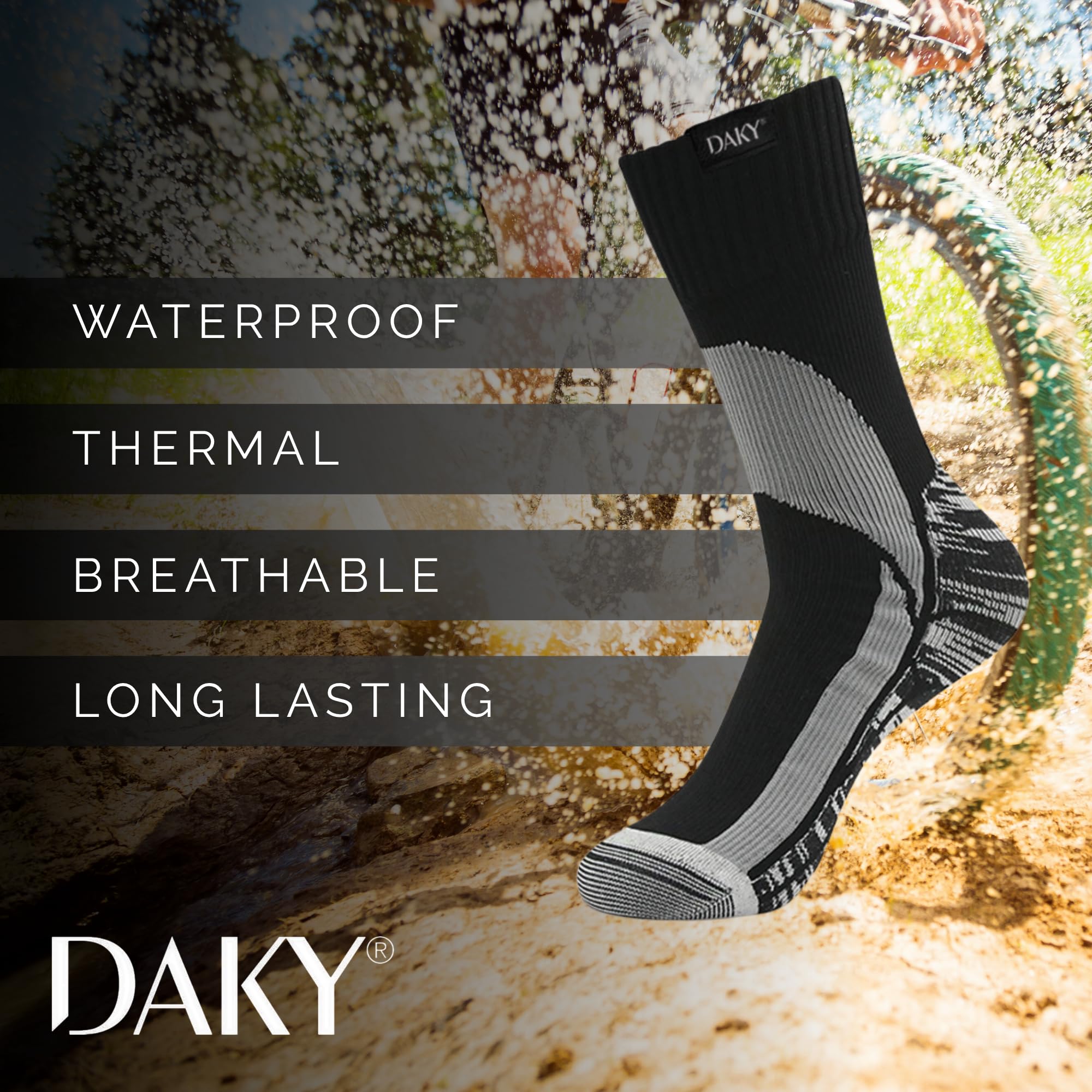 DAKY Calzini impermeabili Ultimo Outdoor Epic | Kit sportivo ad alte prestazioni | Conforme Wudhu