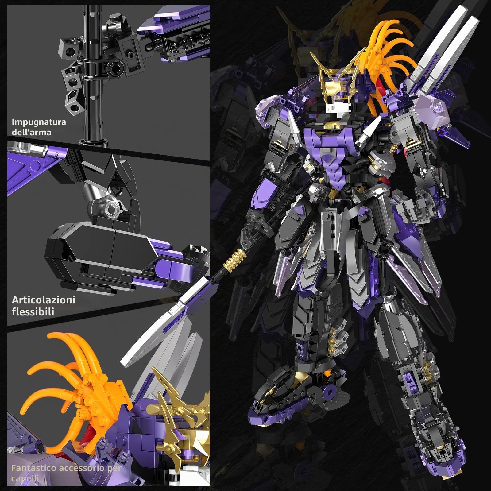 JMBricklayer Technik-Mech Bauset 70152 - Kit per modellini Mecha da combattimento per adulti, giocattolo da guerriero con più posture, ragazzi a partire da 8+ (1620 pezzi)