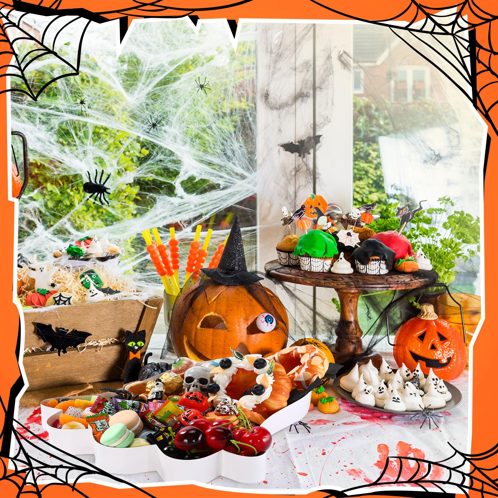 Dunzoom 60 Pcs Pastel Halloween Paper Food Trays Ghost Disposable Plates Grease Resistant Ghost Food Boat Bowls Nacho Snack Hot Dog Serving Tray For Pastel Halloween Party Decorations Supplies - View #4