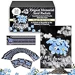 50pc Premium Pre-Filled Forget Me Not Seeds Packets Favors for Funerals, Funeral Decorations, Celebration of Life Decorations, Forget Me Not Seeds Packets, Celebration of Life Ideas, Memorial Cards