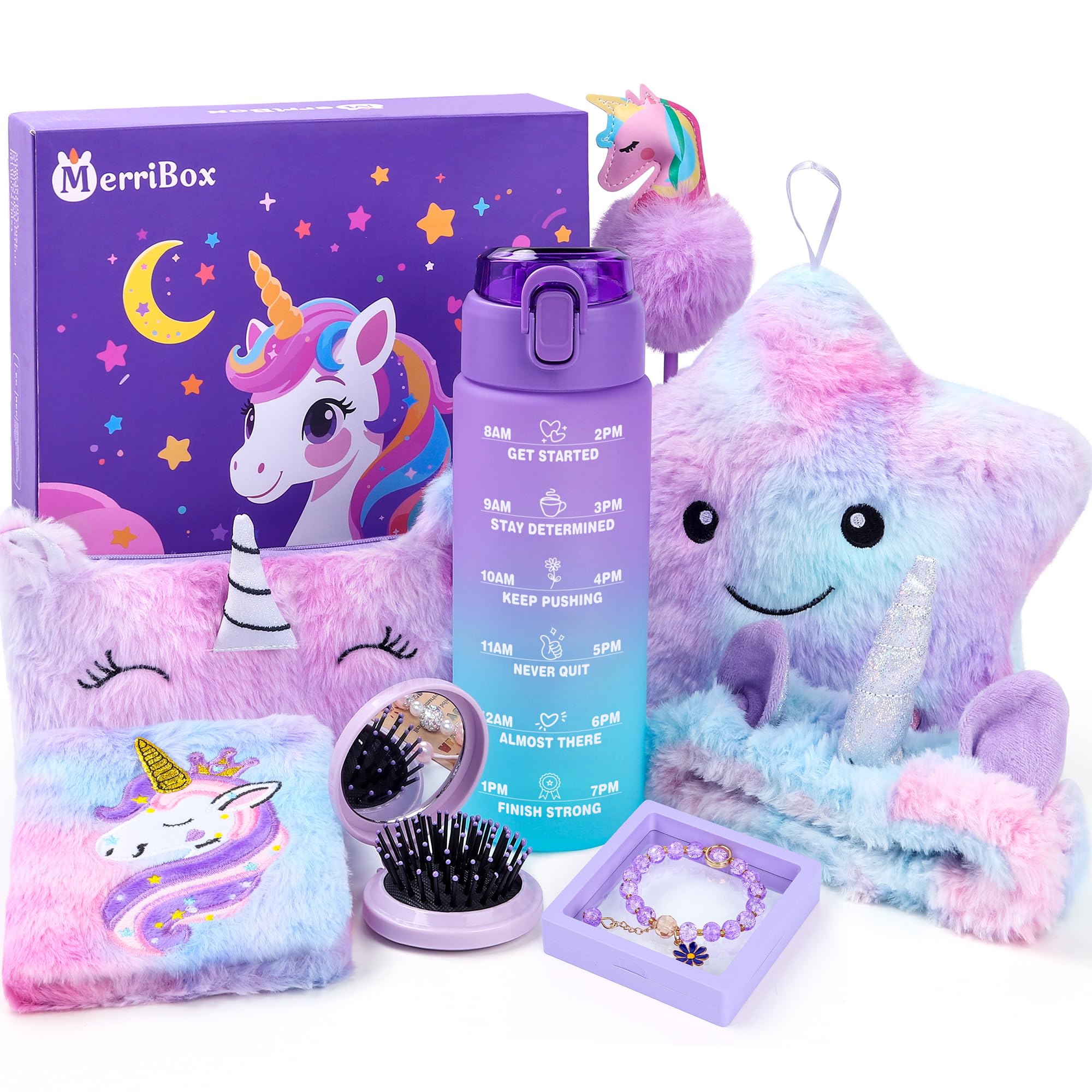 Hapikids Coffret Licorne – Bouteille D'eau Personnalisée 600 Ml Avec Stickers Diamant, Cadeau Créatif Fille 3-12 Ans