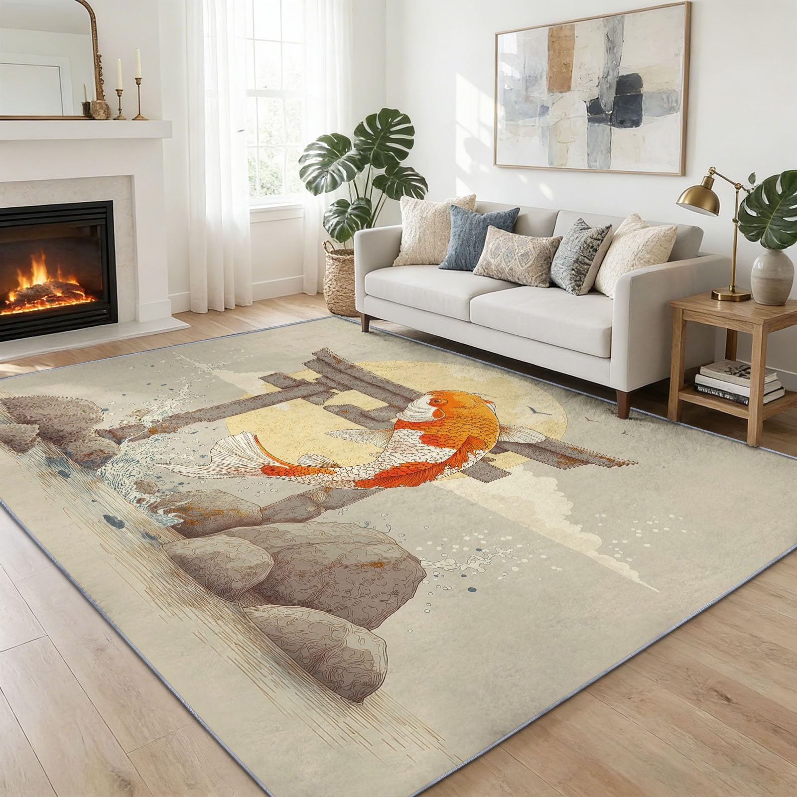 Tapis chambre doux à motif lune pour créer un coin lecture cosy
