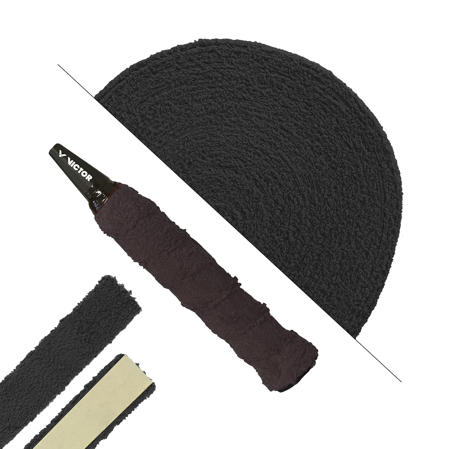 Victor Badminton Terry Cloth Grip Black Roll 12 m Wide