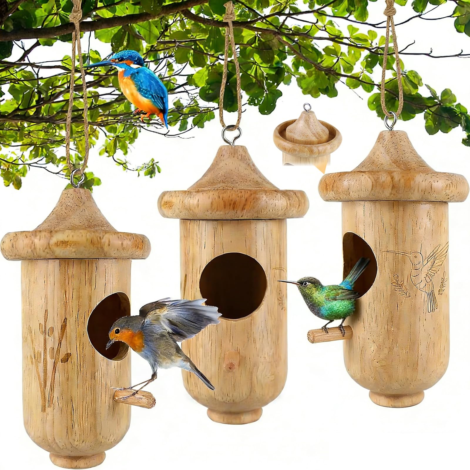 BESWORLDS Wooden 3-Pack