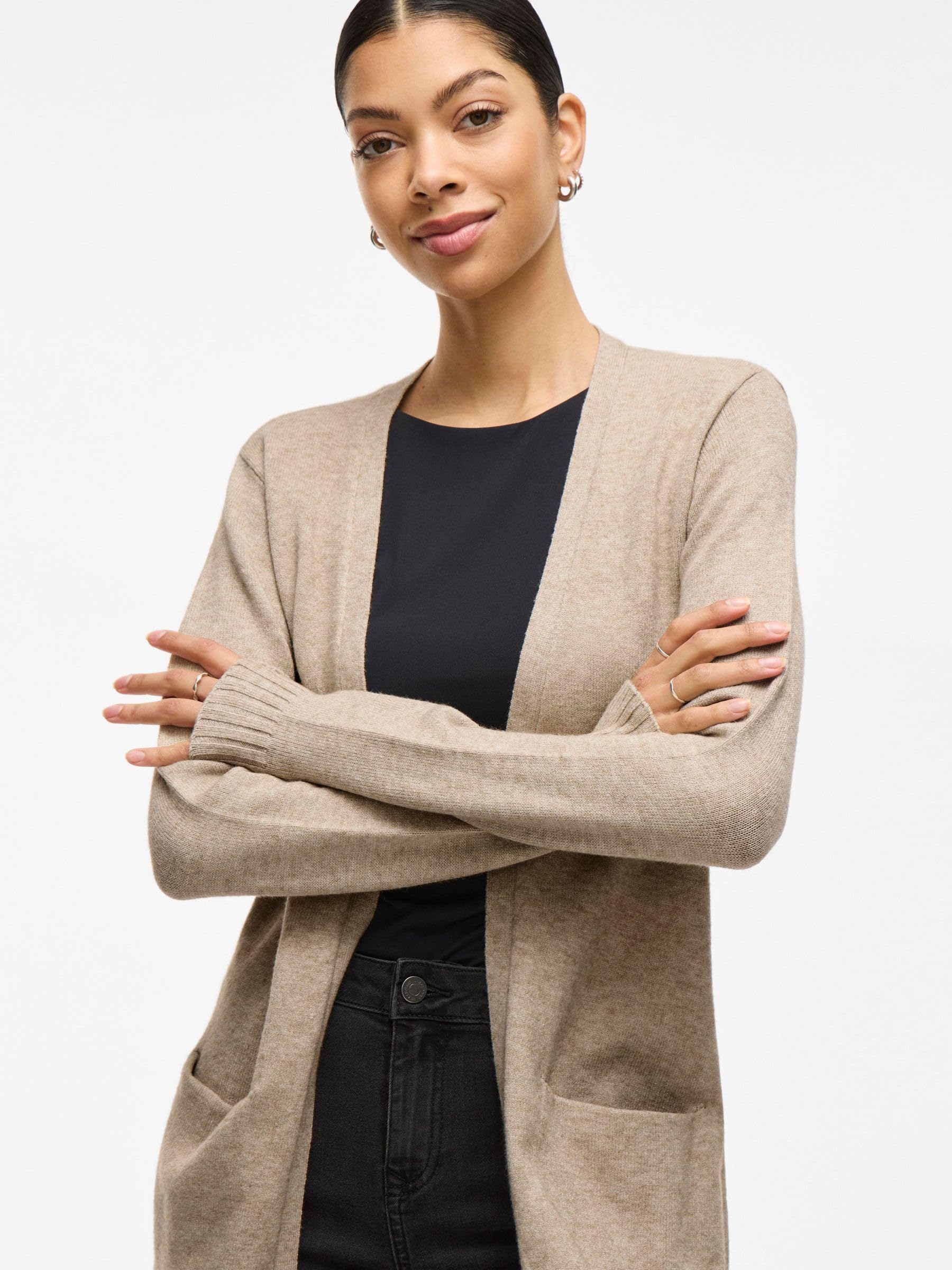 Vila Kardigan Kobiety VIRIL OPEN L/S KNIT CARDIGAN - NOOS