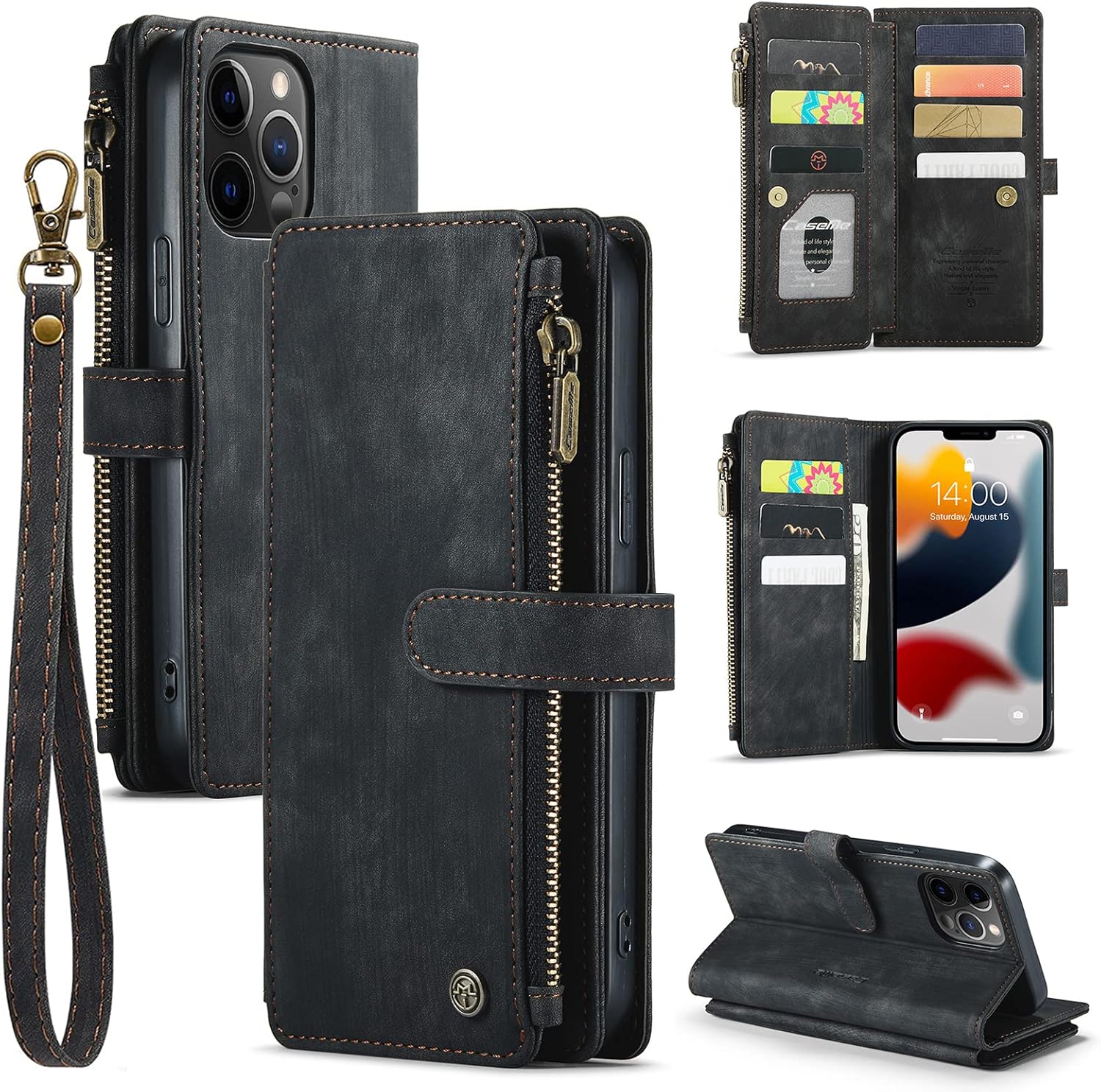 Amazon.com: QLTYPRI Wallet Case for iPhone 12/iPhone 12 Pro, Premium ...