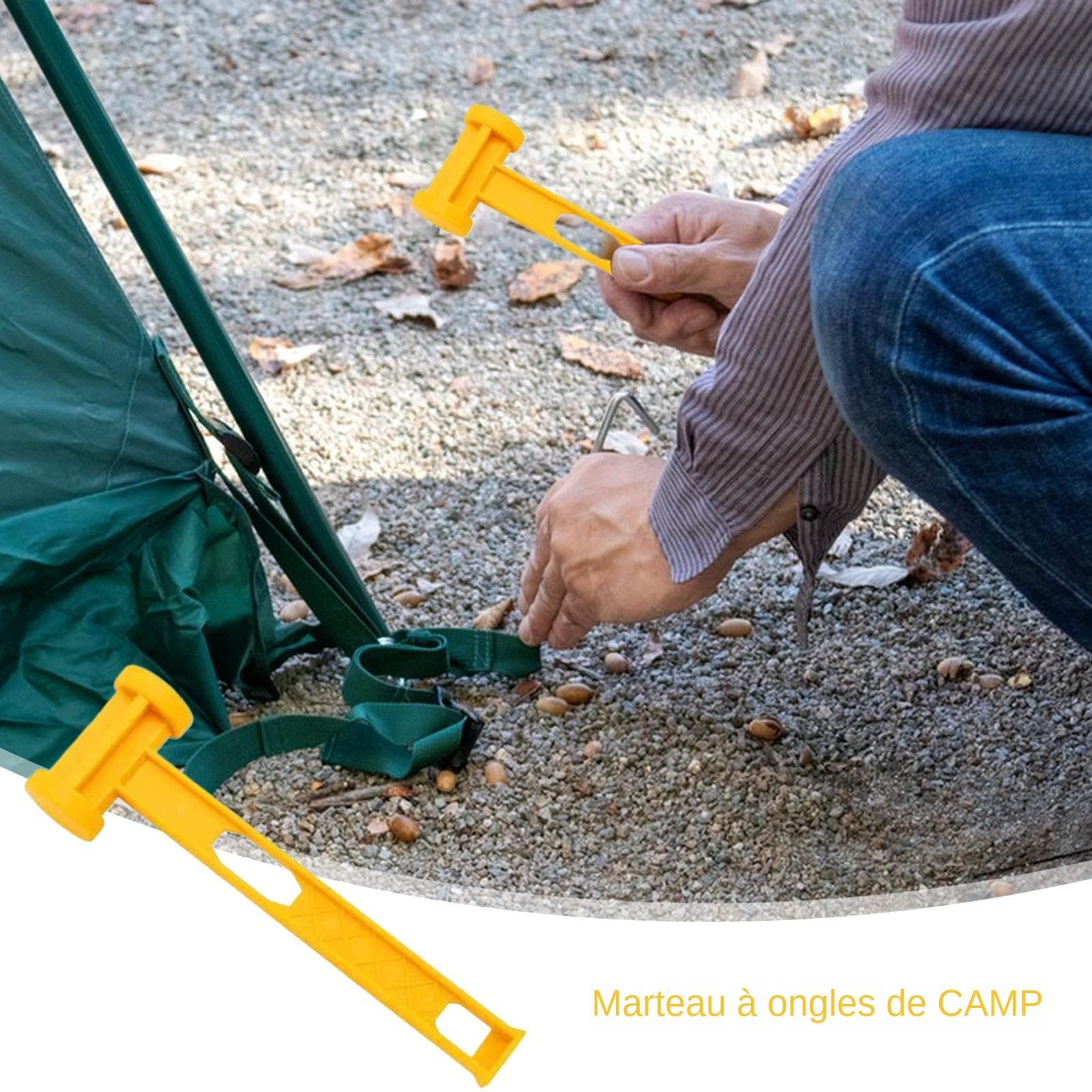 Marteau de piquet de tente, maillet de piquet de camping - Marteau à clous - à clous robuste, maillet à main Portable PE pour accessoires d'extérieur