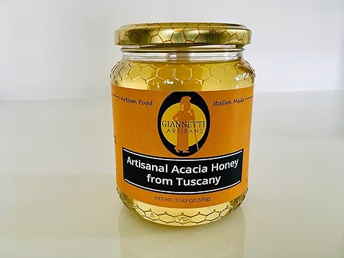 Giannetti Artisans Miel de acacia sin pasteurizar importada de Toscana, Italia Junio 2024 LOTE - 17.63 OZ (17.64 oz)
