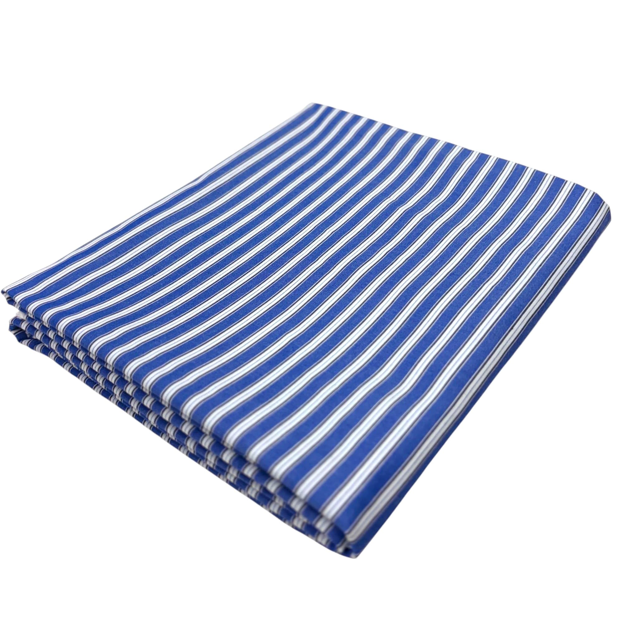 polytech textiles 107-Polytech Textiles Premium Shirting Fabric, Royal Blue Stripe, Cotton Blend, 1.6 Metre Length, 58 Inch Width, Unstitched-picture-15