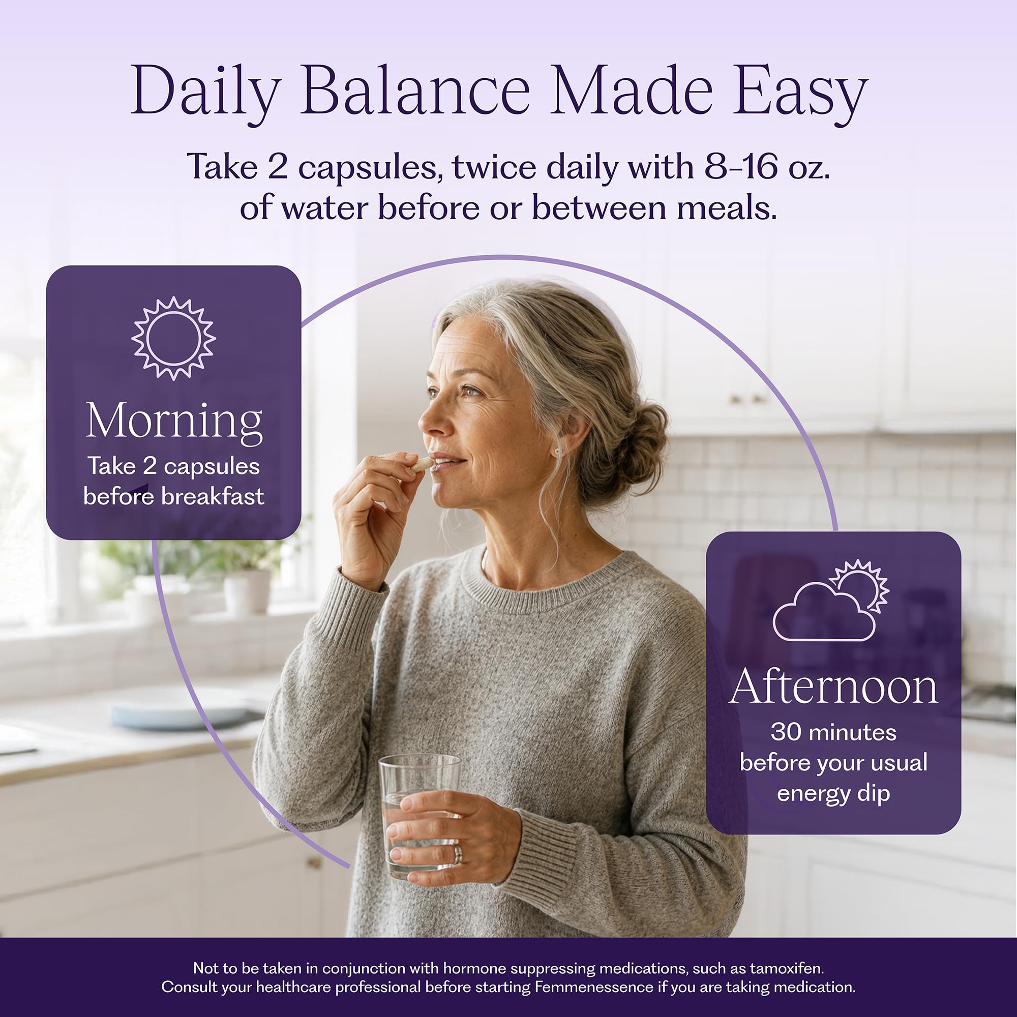Femmenessence MacaPause – Clinically Proven Post Menopause Supplement for Women, Supports Natural Hormone Balance – Estrogen, FSH, Mood & Hot Flashes Relief. 240 Organic Vegan Capsules (60 Day Supply) — Amazon image 5