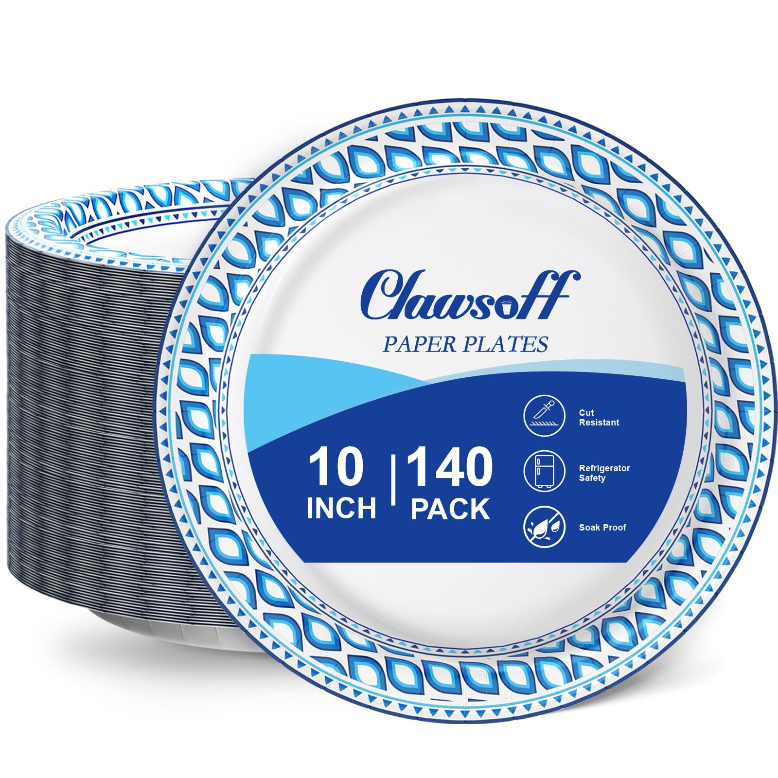 Blue Disposable Dinner Plates - 280 Pack -9