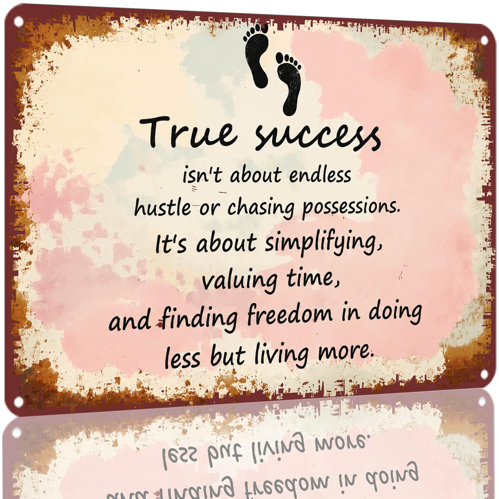 Kwqdozf As Pic 8X12 Inch True Success Quote Metal Tin Sign Inspirational Wall Decor Alumin