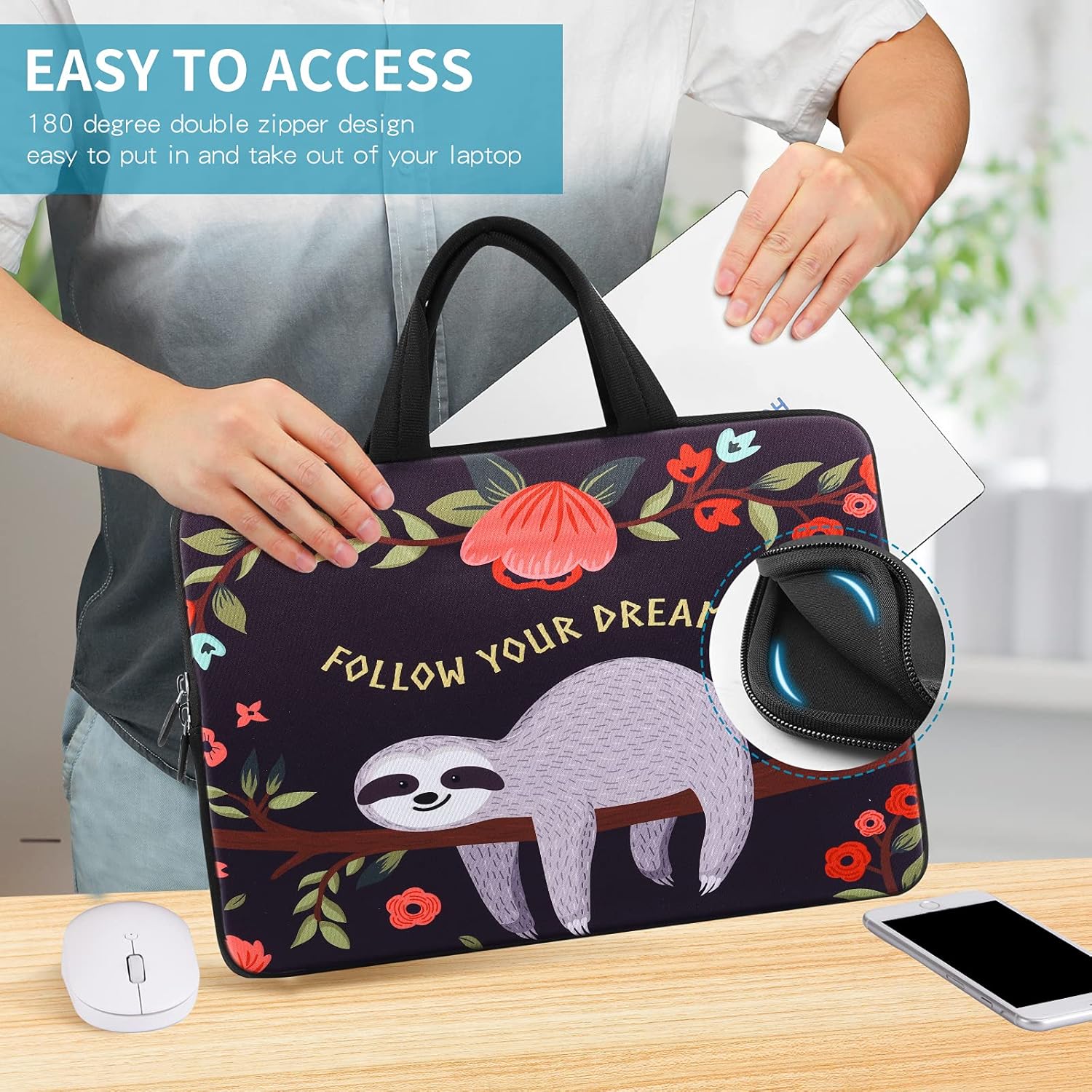 iColor 14 15 15.4 15.6 inch Laptop Bag Case Handle chromebook case Sleeve Computer Protect Case