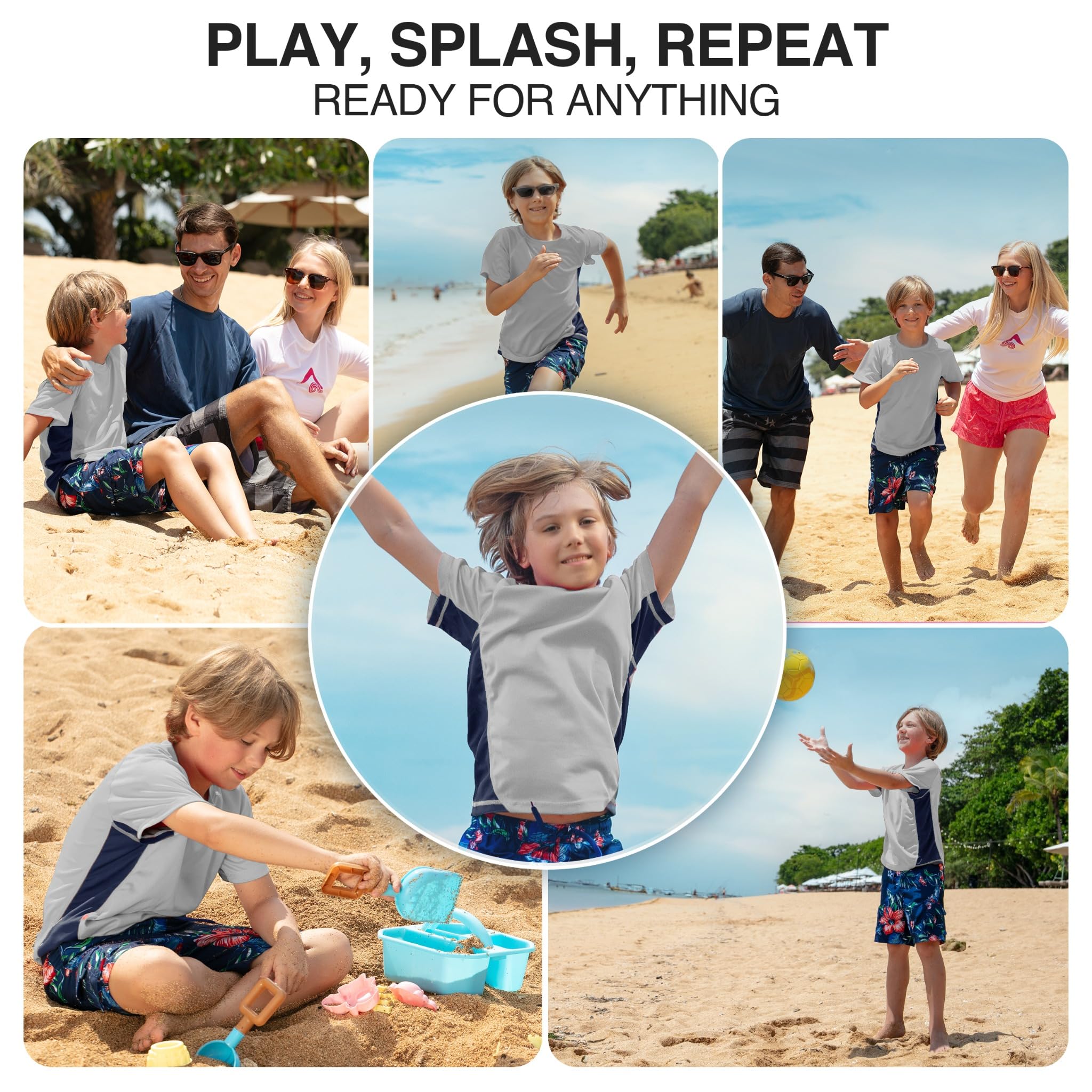Kanu Surf Boys' Color Block UPF 50+ Swim Tee