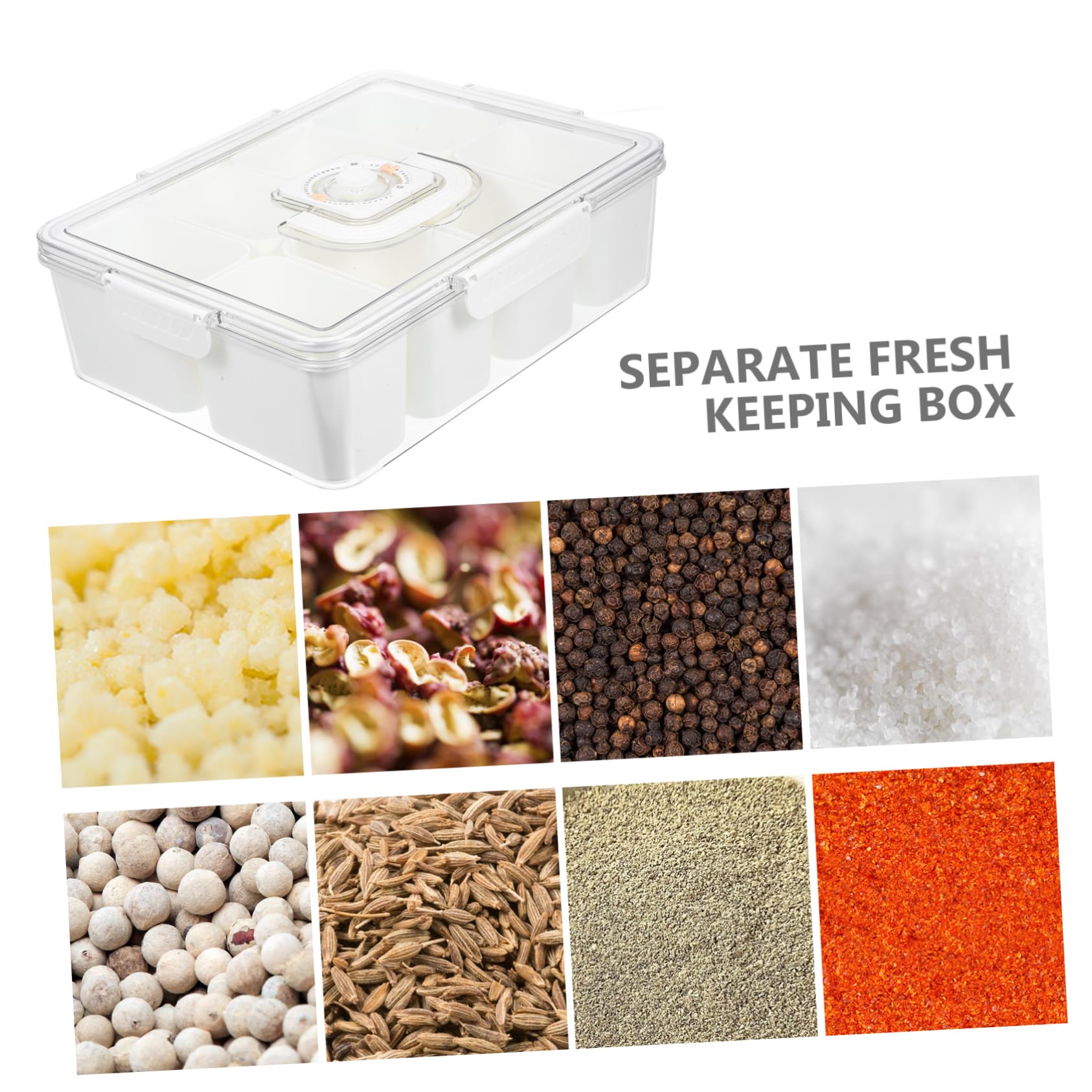 Alipis Caja de Frutos Secos con Compartimentos, 8 Secciones, PET PP
