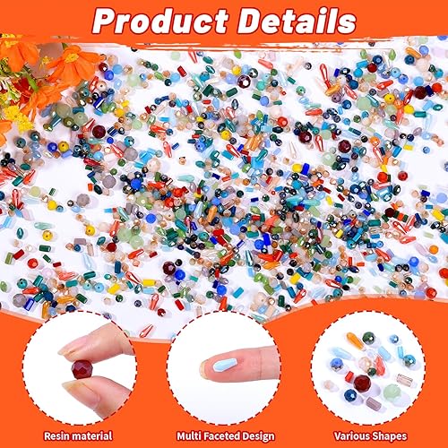 Miniatura 3 de Victlov Cuentas de cristal surtidas para la fabricación de joyas, trabajo de lámpara de bricolaje, cuentas espaciadoras de vidrio coloridas cuentas