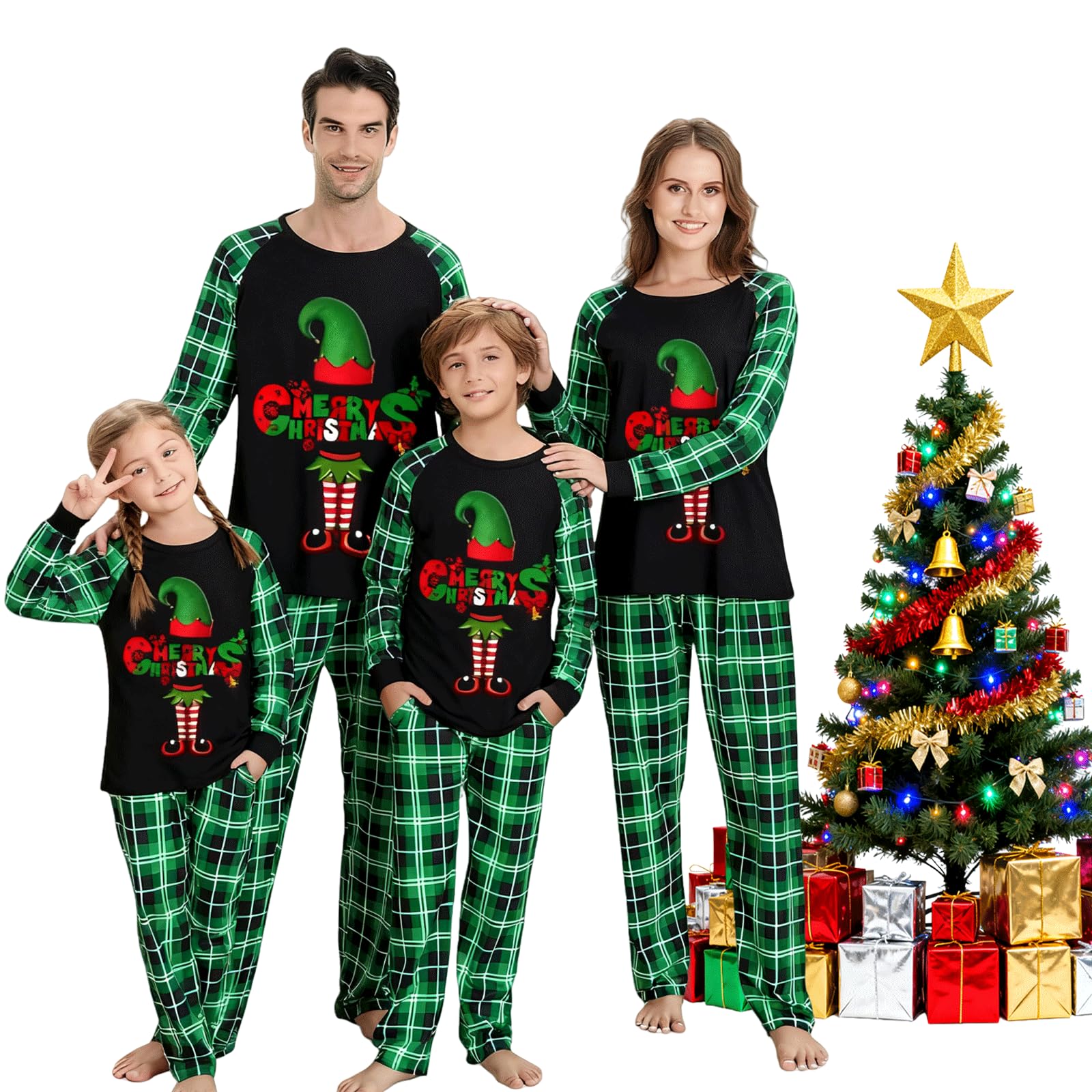 wellzoo Christmas Pajamas Family Matching Pyjamas Womens PJs Pajamas Sleepwear Nightwear Set Christmas Pajamas for Family