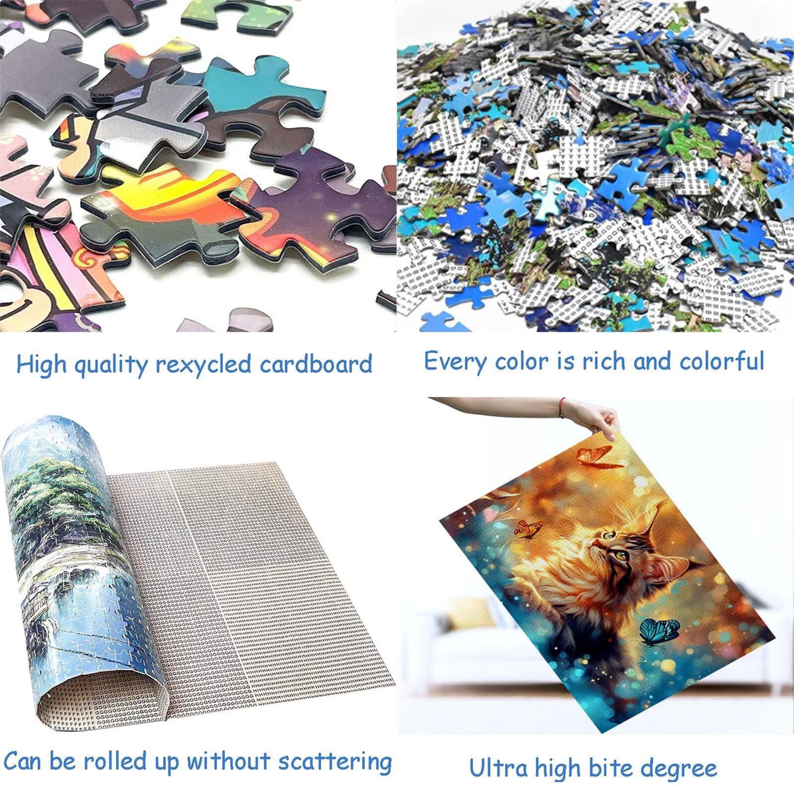 Puzzle 3000 elementów kot puzzle dorosły motyl 122 x 81 cm unikalne rzemiosło klasyczne 3D drewniana układanka do rodzinnych gier biznesowych, układanka zrób to sam do dekoracji ścian domu, prezenty C
