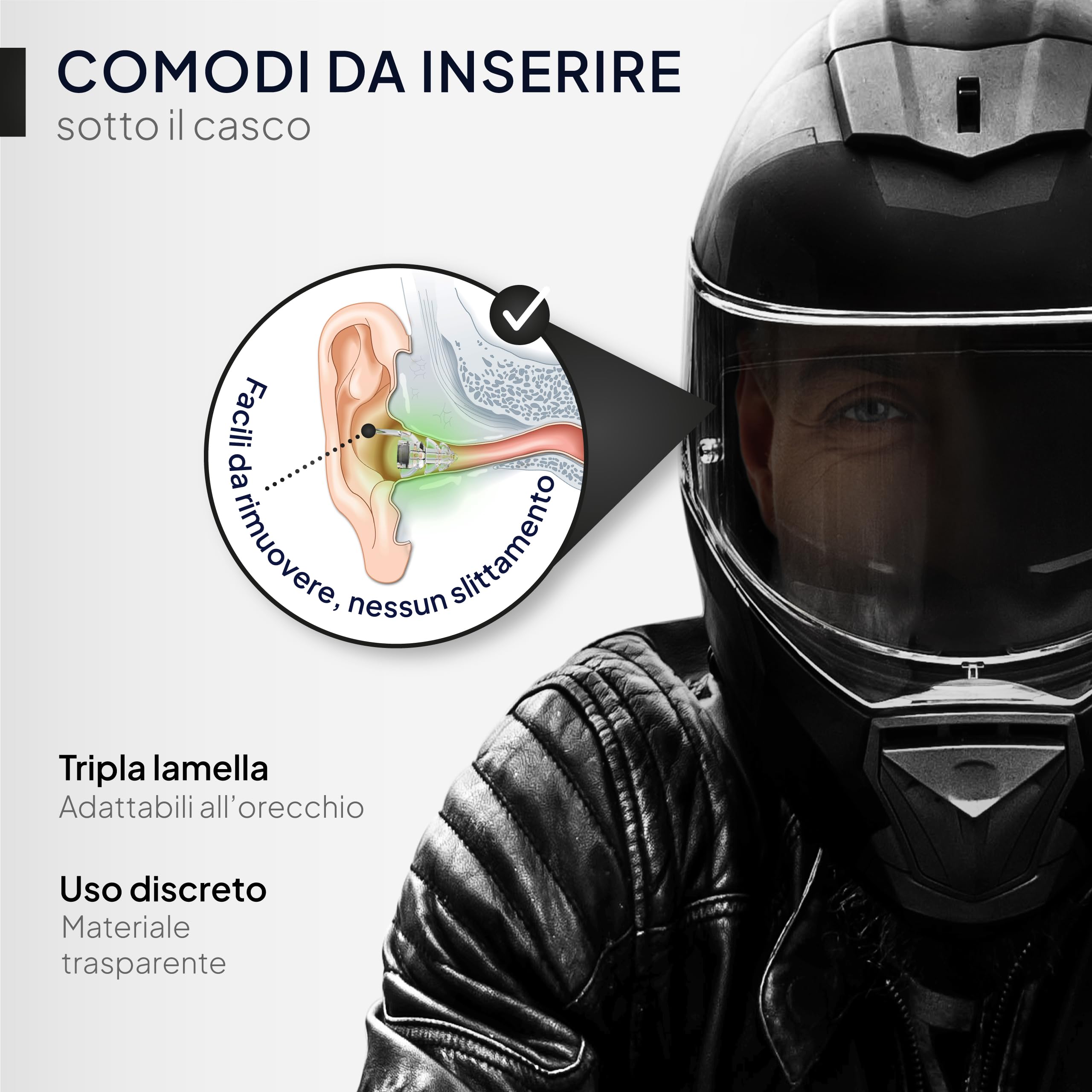 Senner MotoPro Tappi auricolari con custodia in alluminio, ideali per moto, riduce il rumore del vento, il traffico rimane udibile. Per usi lunghi e ripetuti. (SNR 17DB)