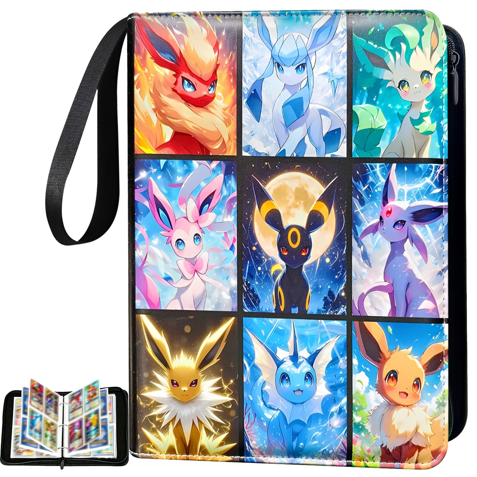 TATAFUN Card Binder 4 Pocket, PU Trading Card Binder, Waterproof Card Guardian Binder, 50 Pages 400 Pockets Card Folder, Zipper Card Collection Folder, Ideal Gifts for Birthday Party