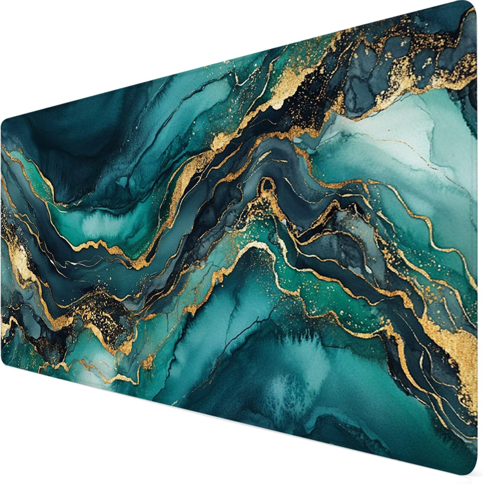 Podkładka pod mysz XXL 1200x400x3mm Szmaragdowa podkładka pod mysz podkładka pod mysz złota poprawia precyzję i szybkość, wodoodporne antypoślizgowe, szyte krawędzie, akcesoria do gier, komputer