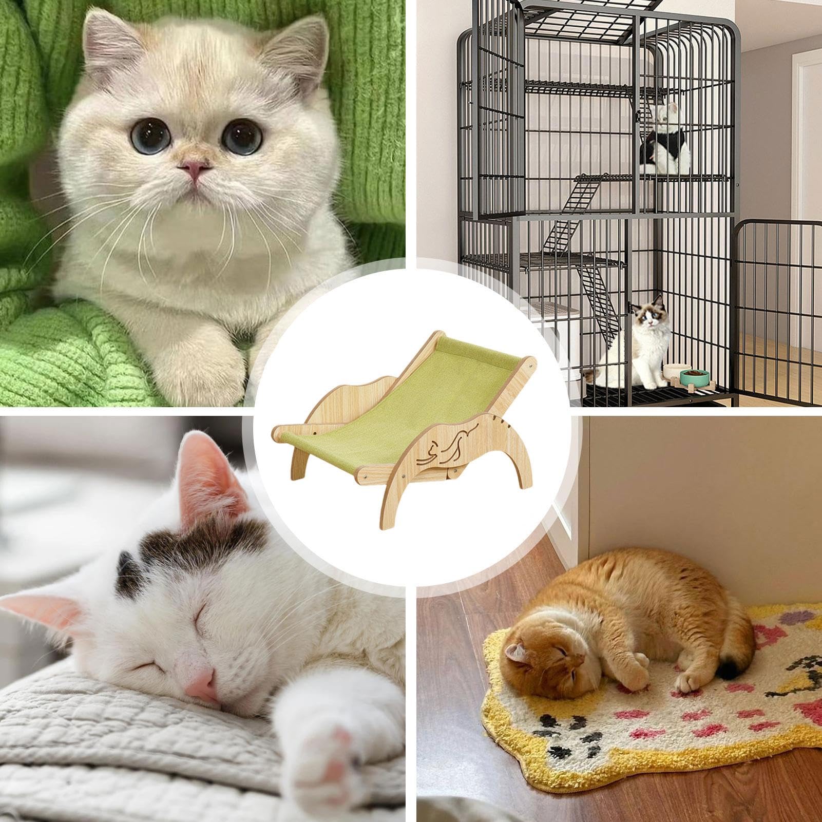 Chaise en sisal pour chat, chaise de plage, hamac pour chat | Lit surélevé pour chaton, chaise longue réglable avec griffoir en sisal, tapis confortable, chaise de plage pour chats de petite, moyenne