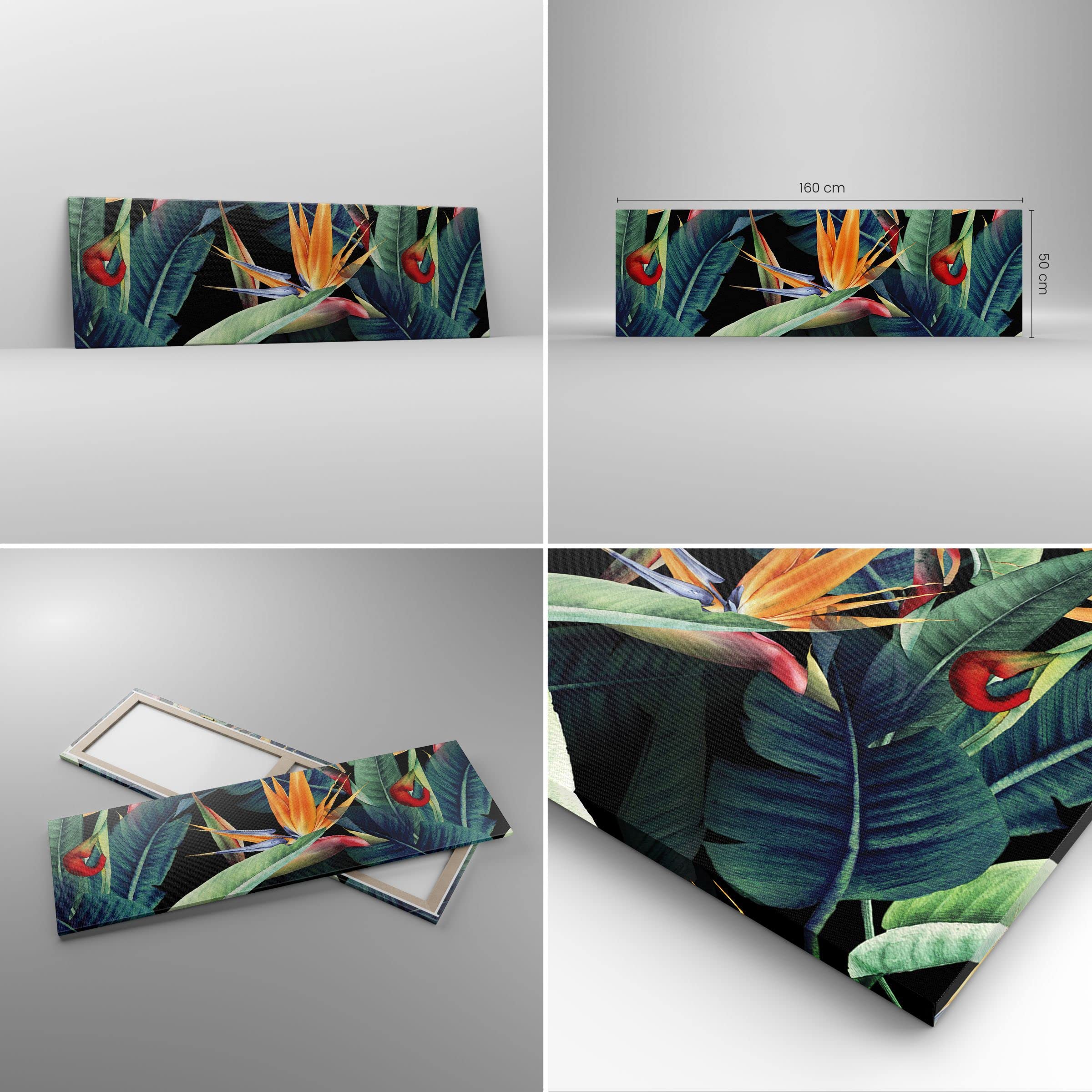 Stampe da Parete Moderne 160x50 cm Quadro su Tela Botanica Fiori - 5093