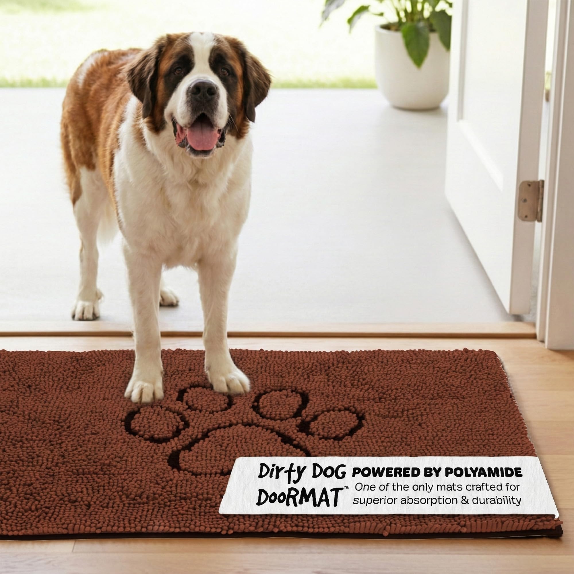 Dog Gone Smart Dirty Dog Doormat - Fast Drying Rug with Super Gripper Backing for Clean Floors - Super Absorbent and Machine Washable Mat for Muddy