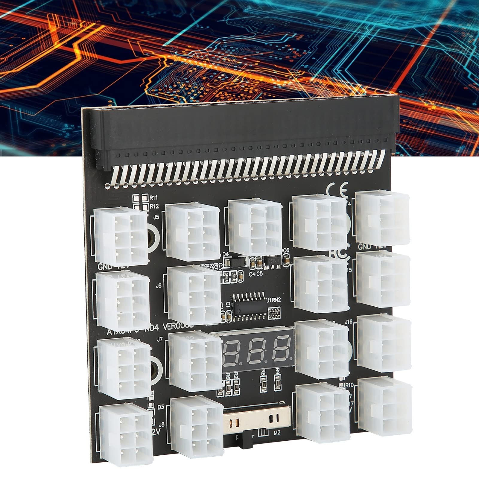 Amazon.co.jp: 17 ポジション配電基板、3.6 X 3.7 インチ 12V 電源基板アダプタ、低ノイズ、低干渉、ETH/BTC  マイニング用のさまざまな電源モデルに対応(黒) : パソコン・周辺機器