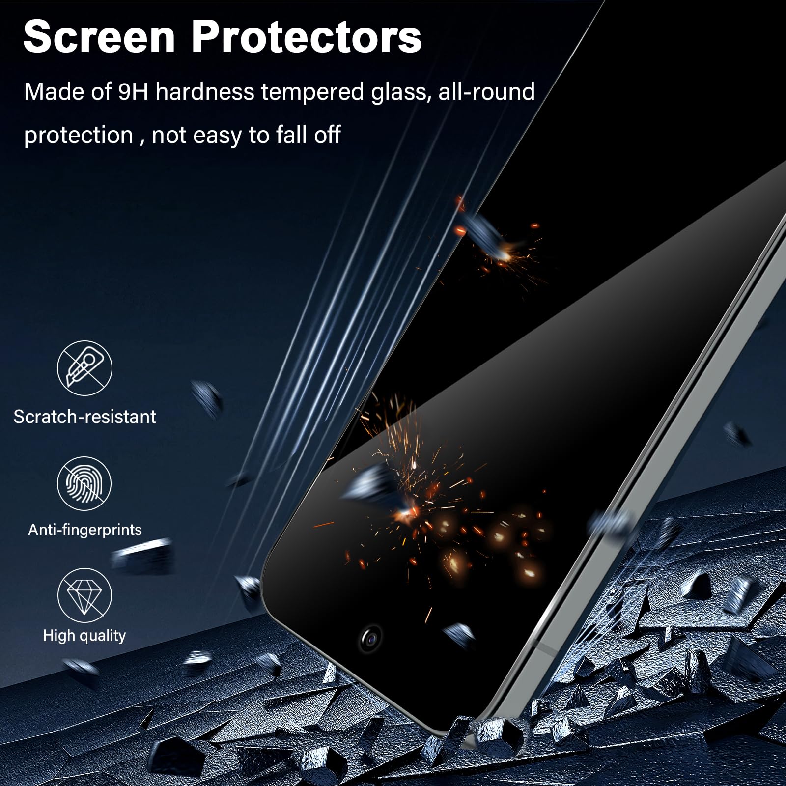 Aerku Verre Trempé Anti-espion Pour Google Pixel 8 Pro, 2pcs Film Protection écran De Confidentialité Et 2pcs Caméra Arrière Protecteur, [9H Dureté][Anti-Spy] Anti-Rayures Privacy Film