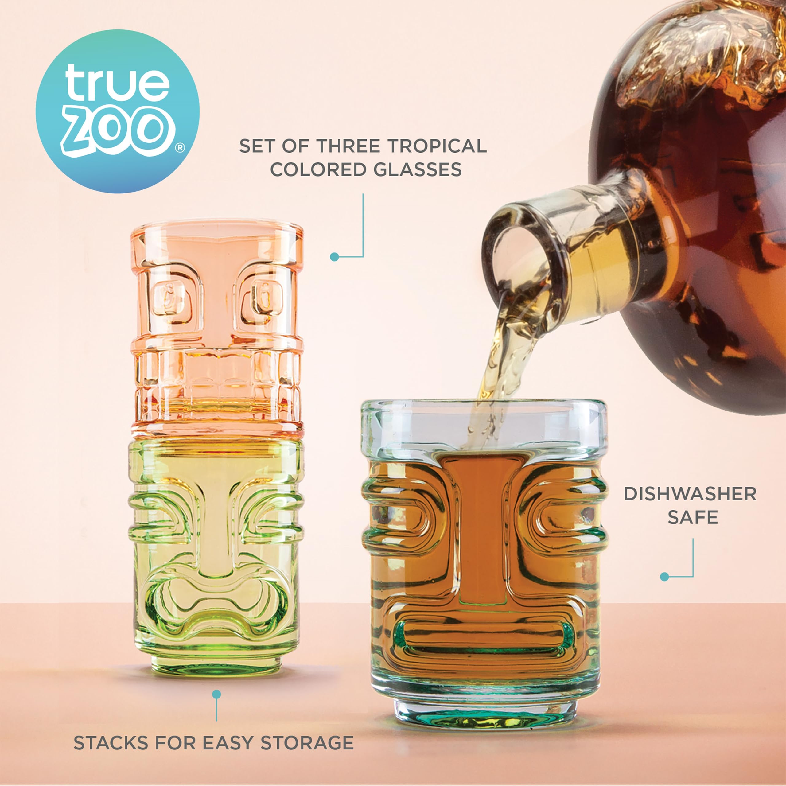 Amazon｜True Zoo Tiki ショットグラス カクテル用 積み重ね可能