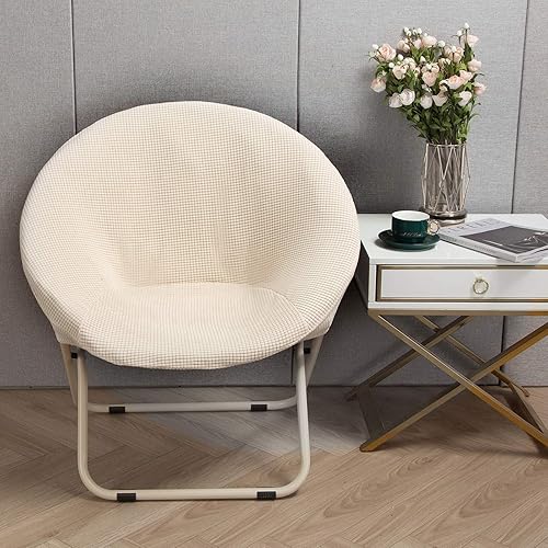 Miniatura 3 de Hoomall Solo funda para silla redonda con platillo, fundas elásticas de jacquard para silla de luna para adultos, funda extraíble de tela de