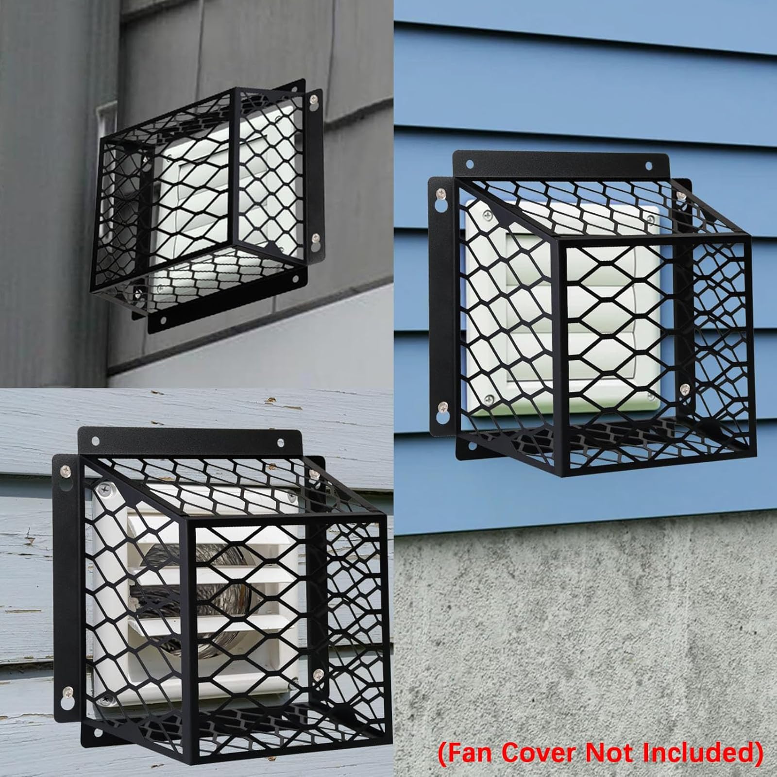 2 rejillas de ventilación para secadora de pájaros, repuesto de acero al carbono, jaula de ventilación para pájaros, para cubiertas de ventilador de escape de 3 a 4 pulgadas, fácil de usar