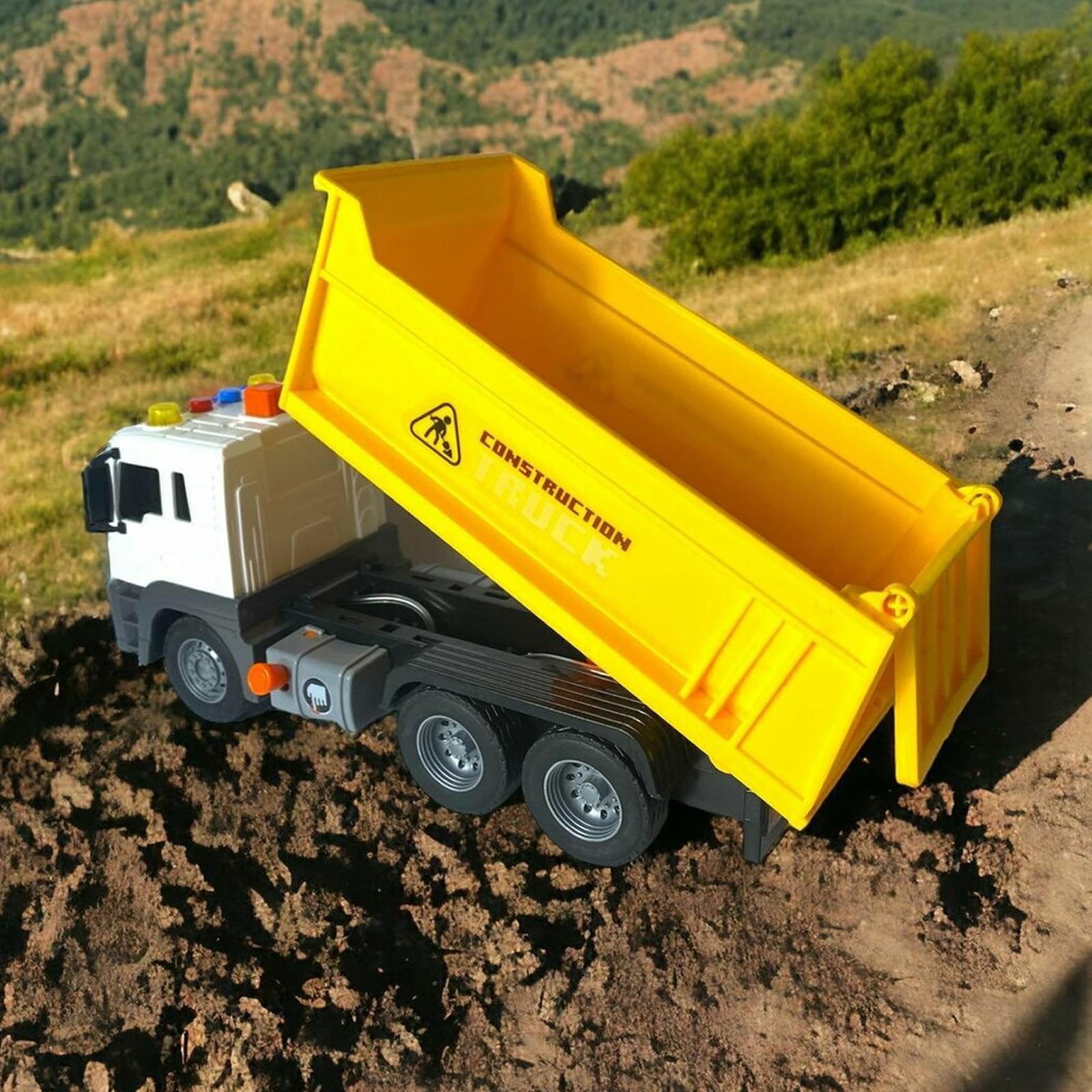 Scala 1:16 Autoribaltabile,Grande camion Giocattolo,Camion Dumper,Dumper Ribaltabile,Cassone Ribaltabile,Dump Truck con Luci e Suoni Funzione Camion Giocattolo Regalo per Bambini 3 4Anni