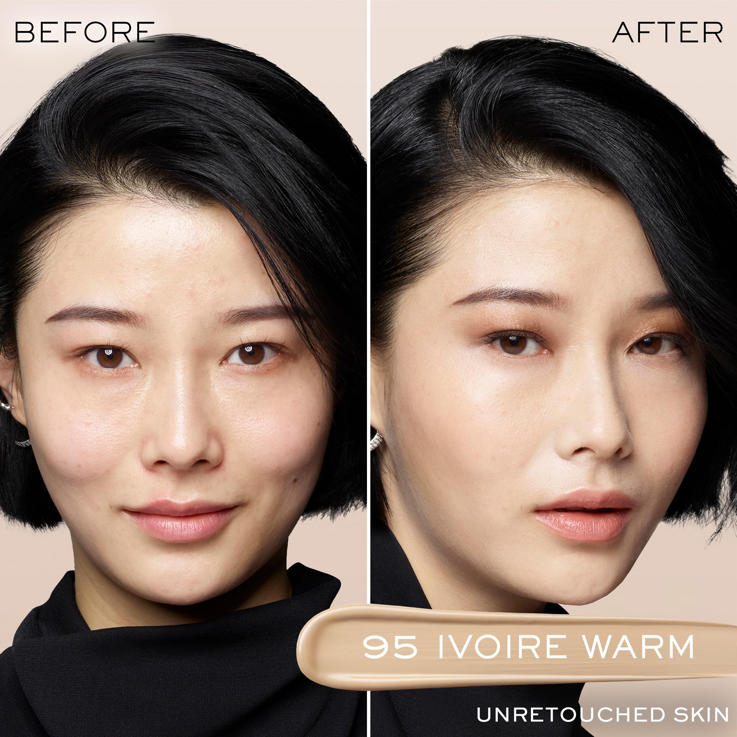 Teint Idole Ultra Wear - Corrector de cobertura completa, acabado mate natural y corrector ligero debajo de los ojos, hasta 24 horas de uso, 095 Ivoire Warm 2