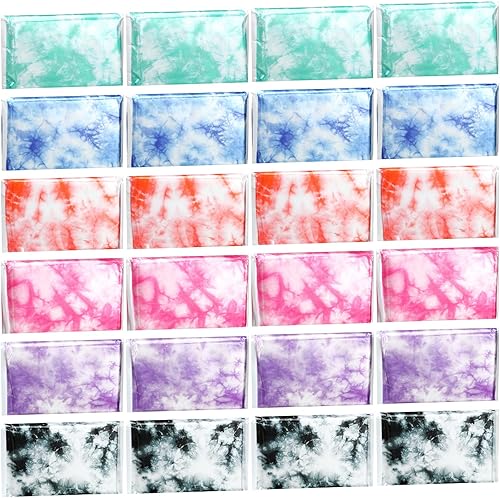 Miniatura 108 de Paquete de 24 pañuelos de tamaño de viaje, paquete delgado de 3 capas, tamaño cartera, pañuelos de bolsillo para viajes, bodas, fiestas, 6 estilos