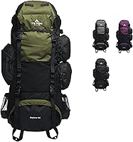 TETON Explorer 65L Internal Frame Backpack - Hiking Camping Backpacking Pack w/ Rain Cover, Adjustable Torso Fit, Olive