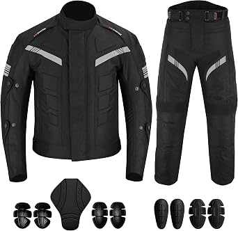 Mens Motorbike Suit Waterproof Cordura Jacket with Trouser Motorcycle Biker Protection CE Approved Racing Touring