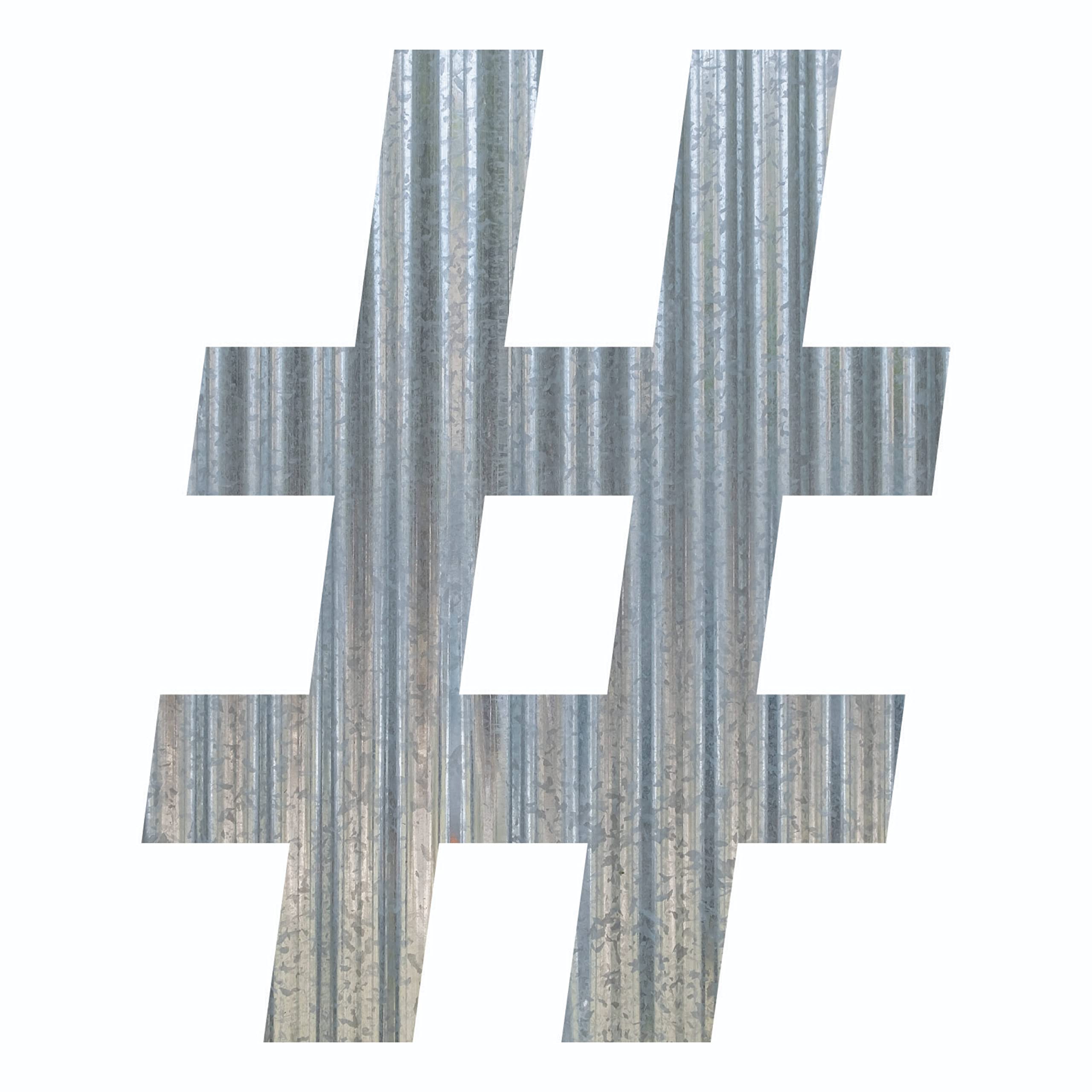 Corrugated Metal Letter (12 Inch, #)