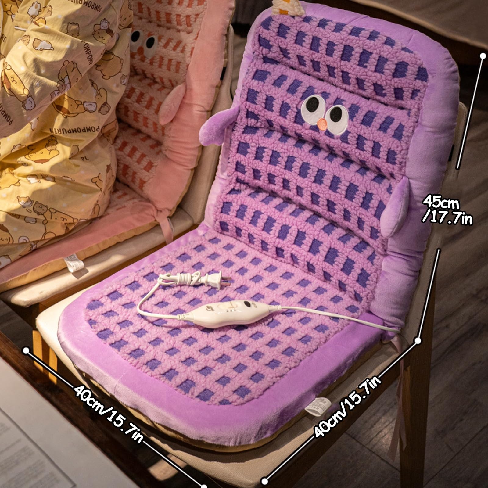 Lindo Cojines Sillas Asiento con Calefacción, Cojin Silla Oficina Engrosados, Respaldo para Sentarse de Larga Duración, Cojin Antiescaras para Silla de Oficina, Mecedora, Silla de Computadora(Blue)