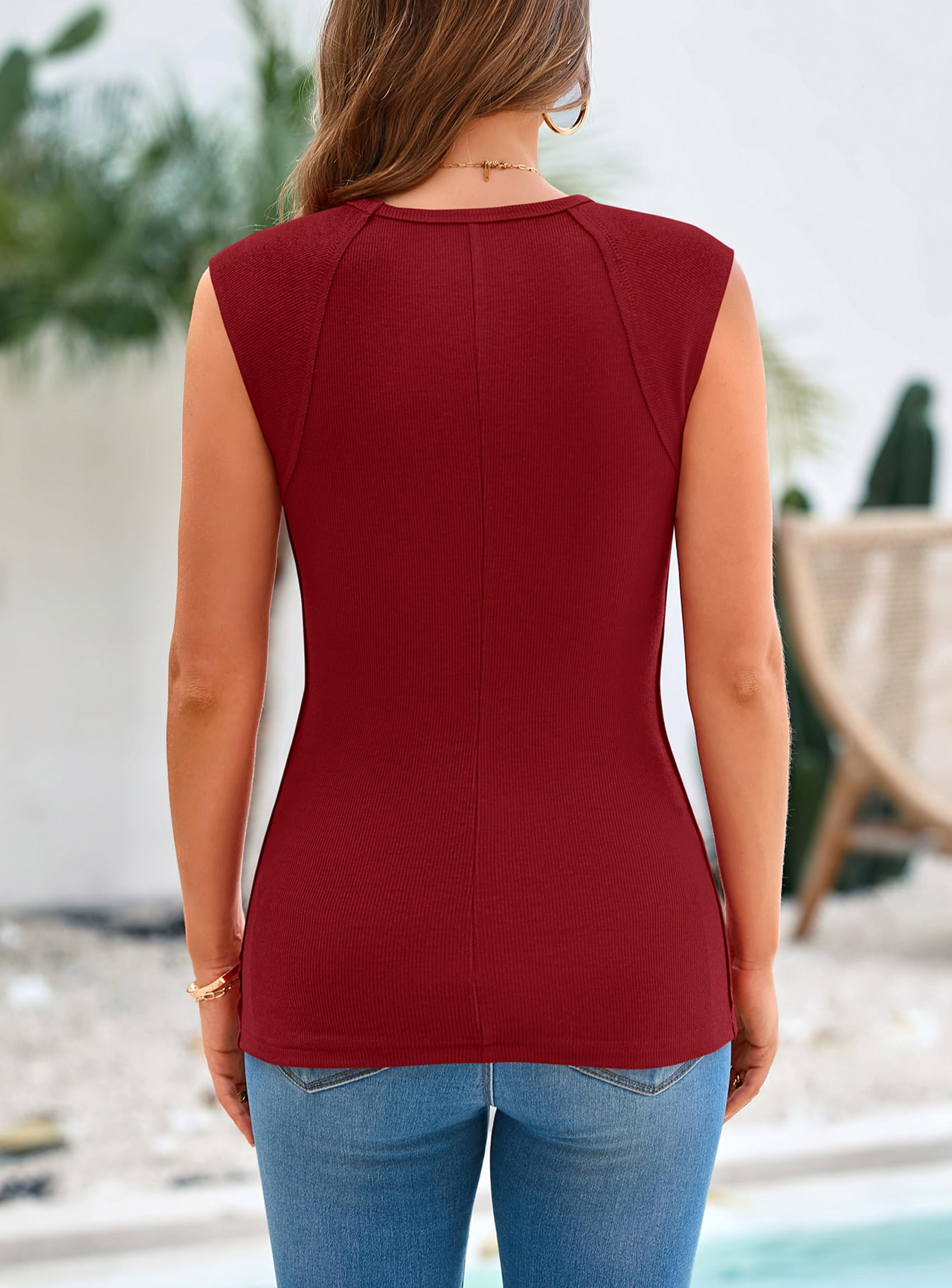 PRETTYGARDEN Women's Ribbed Tank Tops 2026 Summer Cap Sleeve Slim Fitted Knit Basic Casual Tee Shirts Trendy Fashion Clothes — view 114