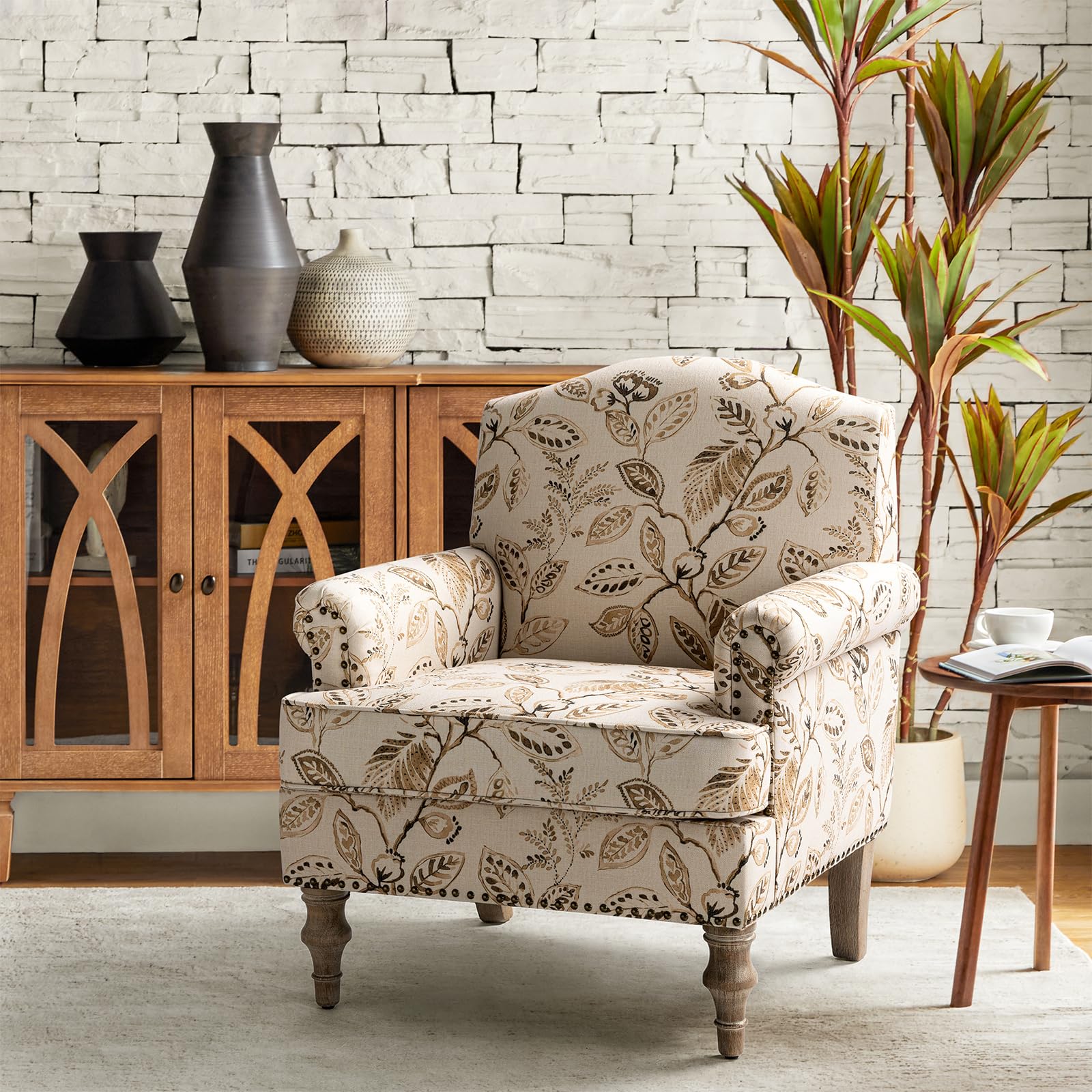 Floral Fabric Accent Chair Print Fabric Floral Print Floral Accent