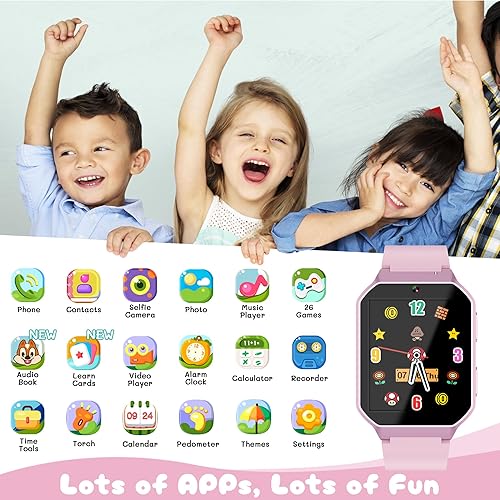 Miniatura 3 de Reloj inteligente para niños de 5-7, 8-10, reloj para niños con 26 juegos, reloj podómetro para niños con tarjeta de aprendizaje, audio, libro,