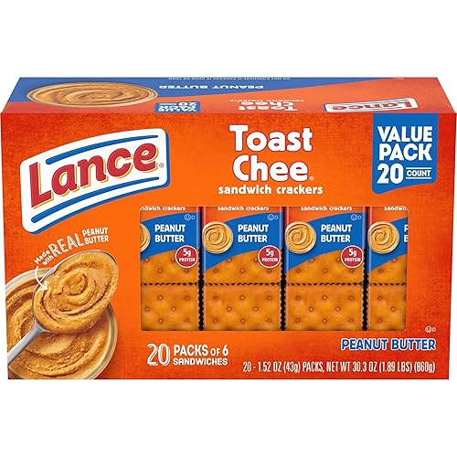 TARAORYX Lance Crackers, Toast Chee Peanut Butter Sandwich 20 unidades