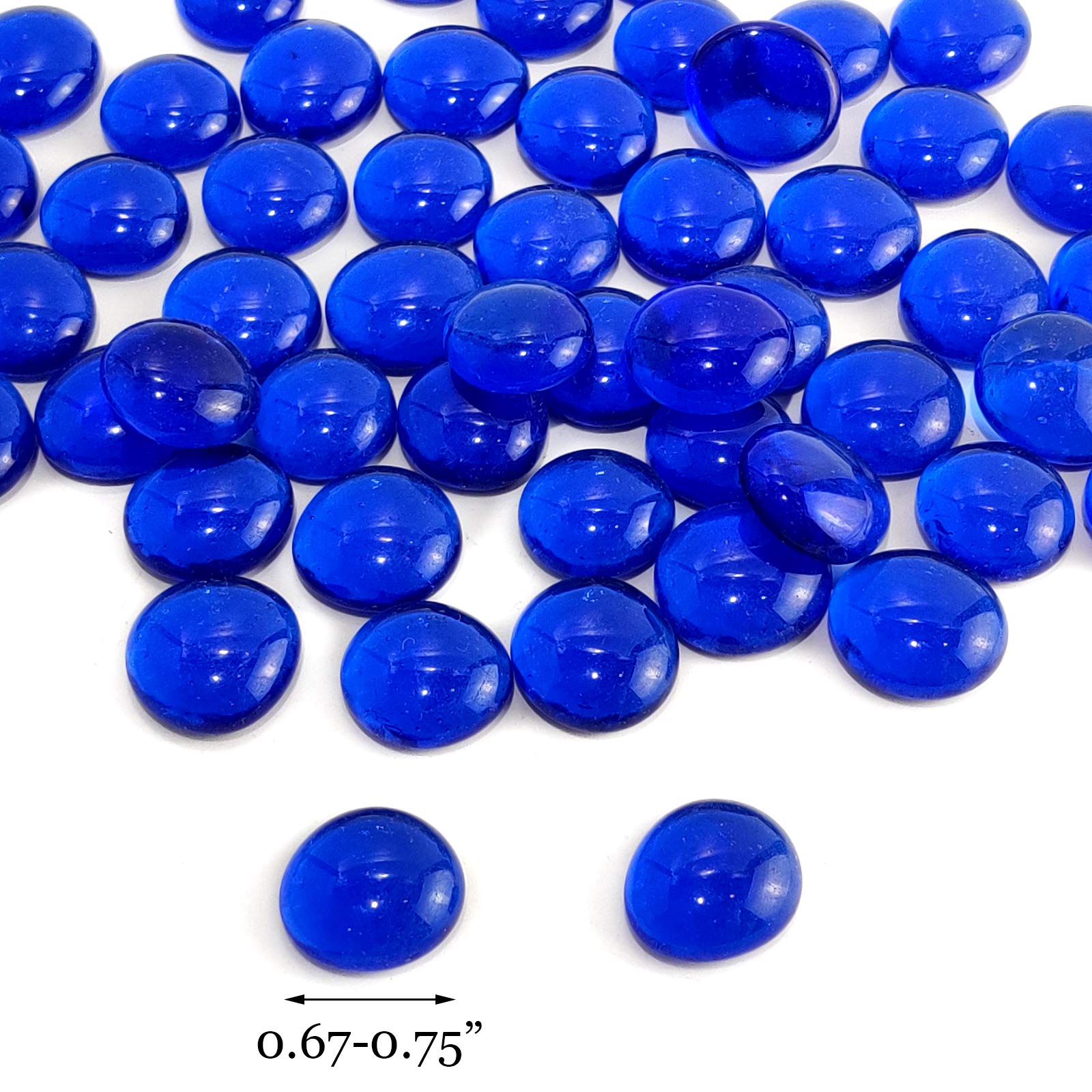 HappyFiller Piedras de Cristal Planas de 5 Libras de Color Azul Oscuro con 1 Pieza de Piedras Preciosas Inspiradoras para Rellenar jarrones, Piedras Florales para Acuario, Piedras, jardín, mosaicos