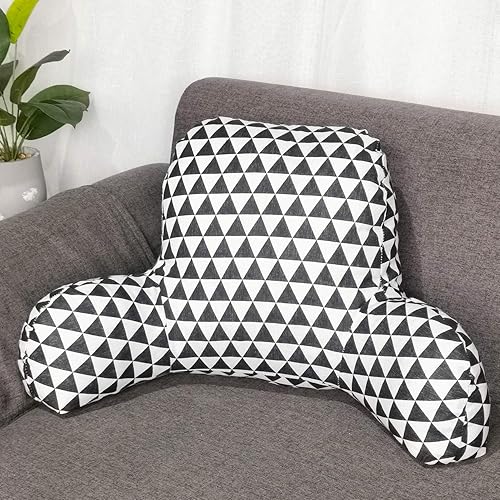 Almohada de lectura estampada bohemia con brazos de apoyo, almohadas suaves para descansar en la cama, cojín de apoyo para la espalda para niños que