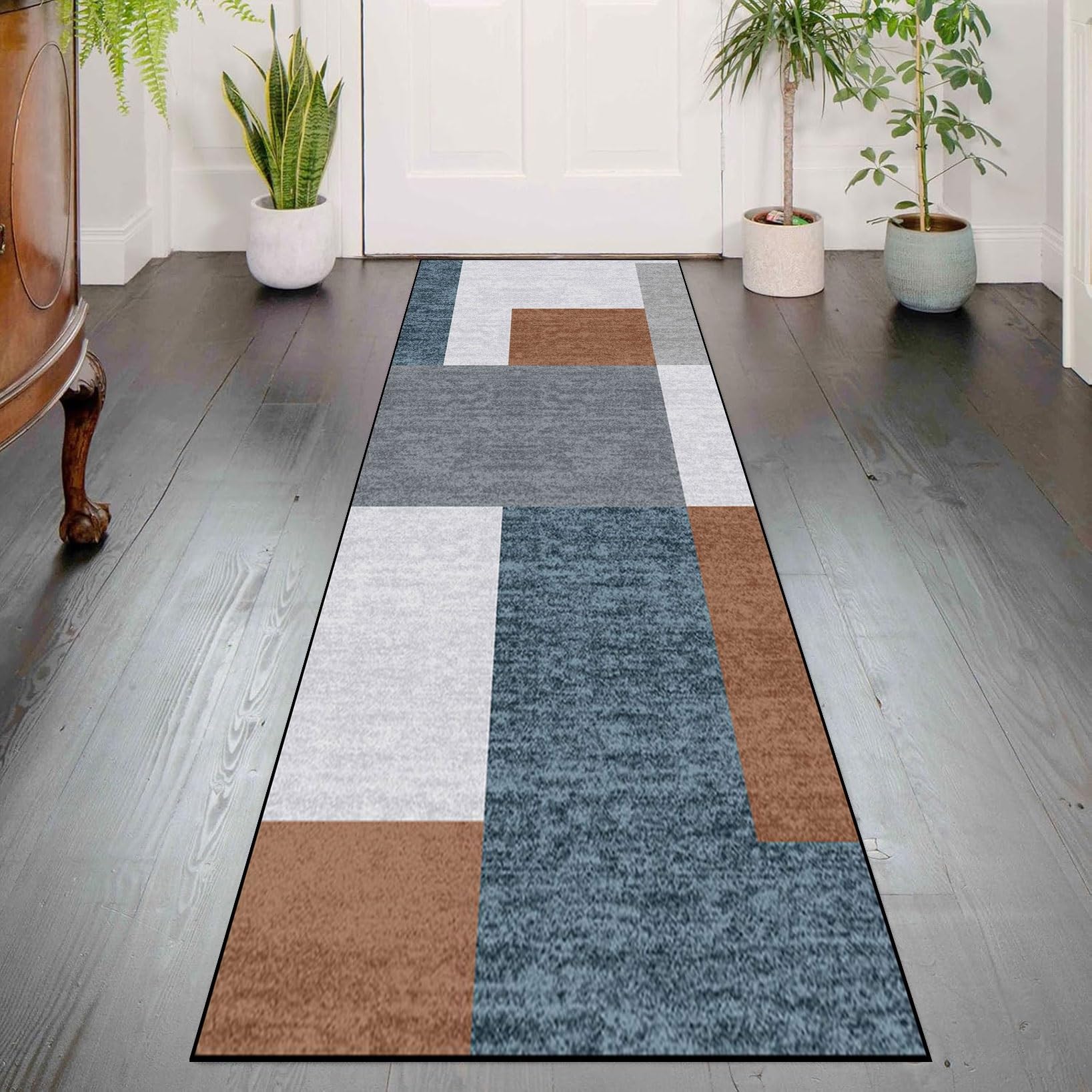 Dywanik Dywanowy 100 x 230 cm Gumowy Spód Bardzo Długie Dywaniki Wejściowe Do Przedpokoju Kuchnia Przedpokój Pralnia, Zmywalny, D